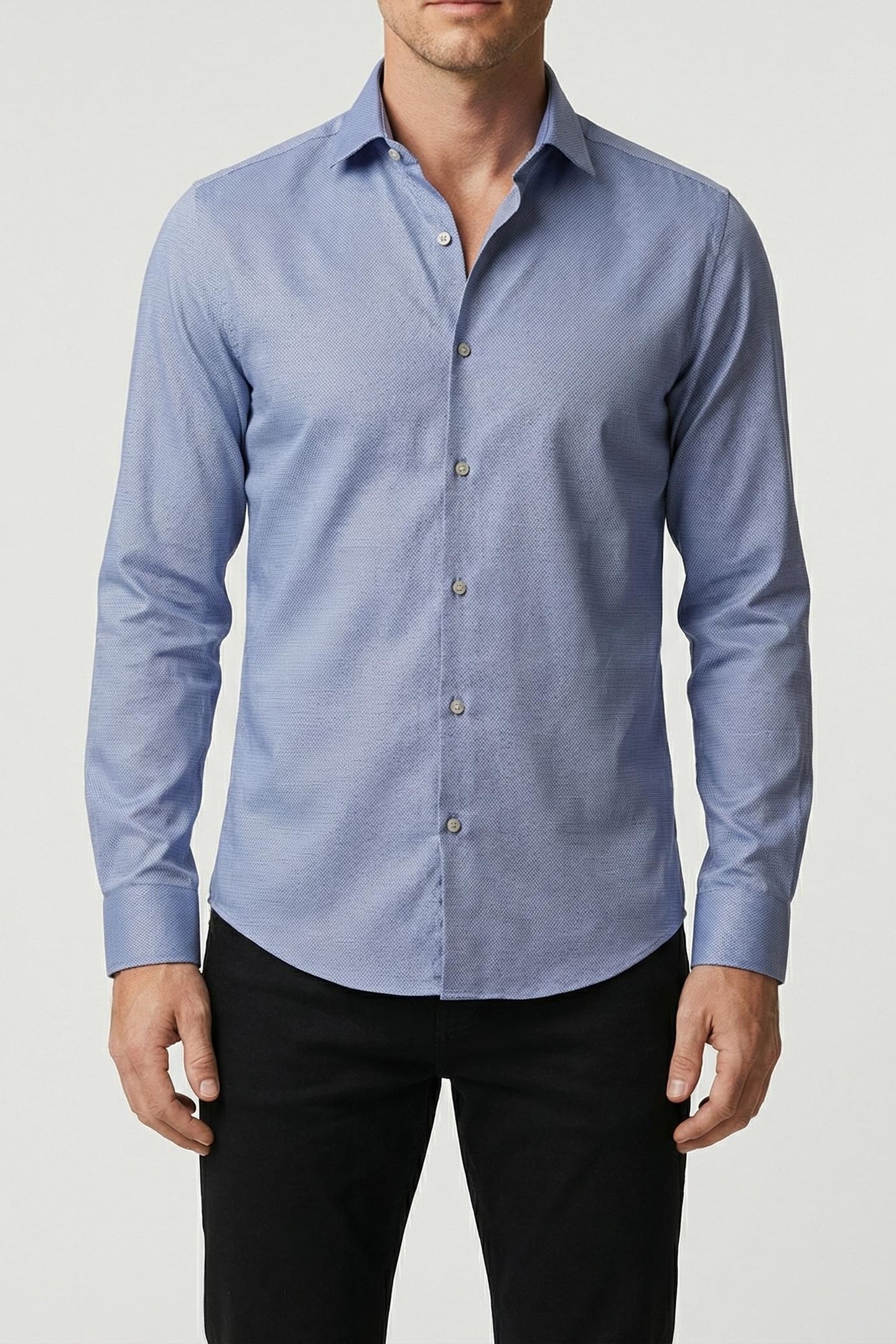 SLIM ESSENTIAL POPLIN DRESS SHIRT NAVY 1