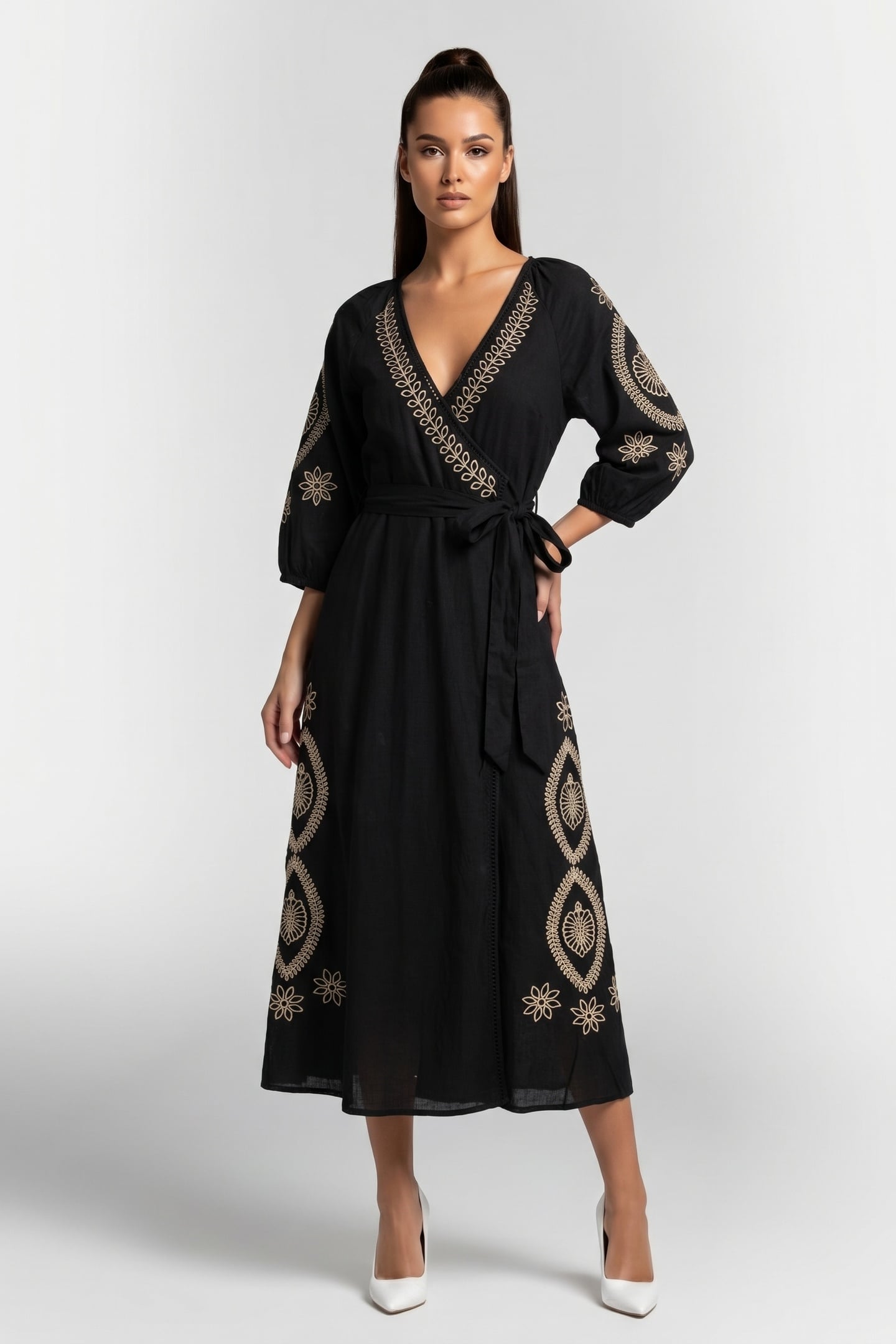 FLASH DRESS EMBROIDERED BLACK 1