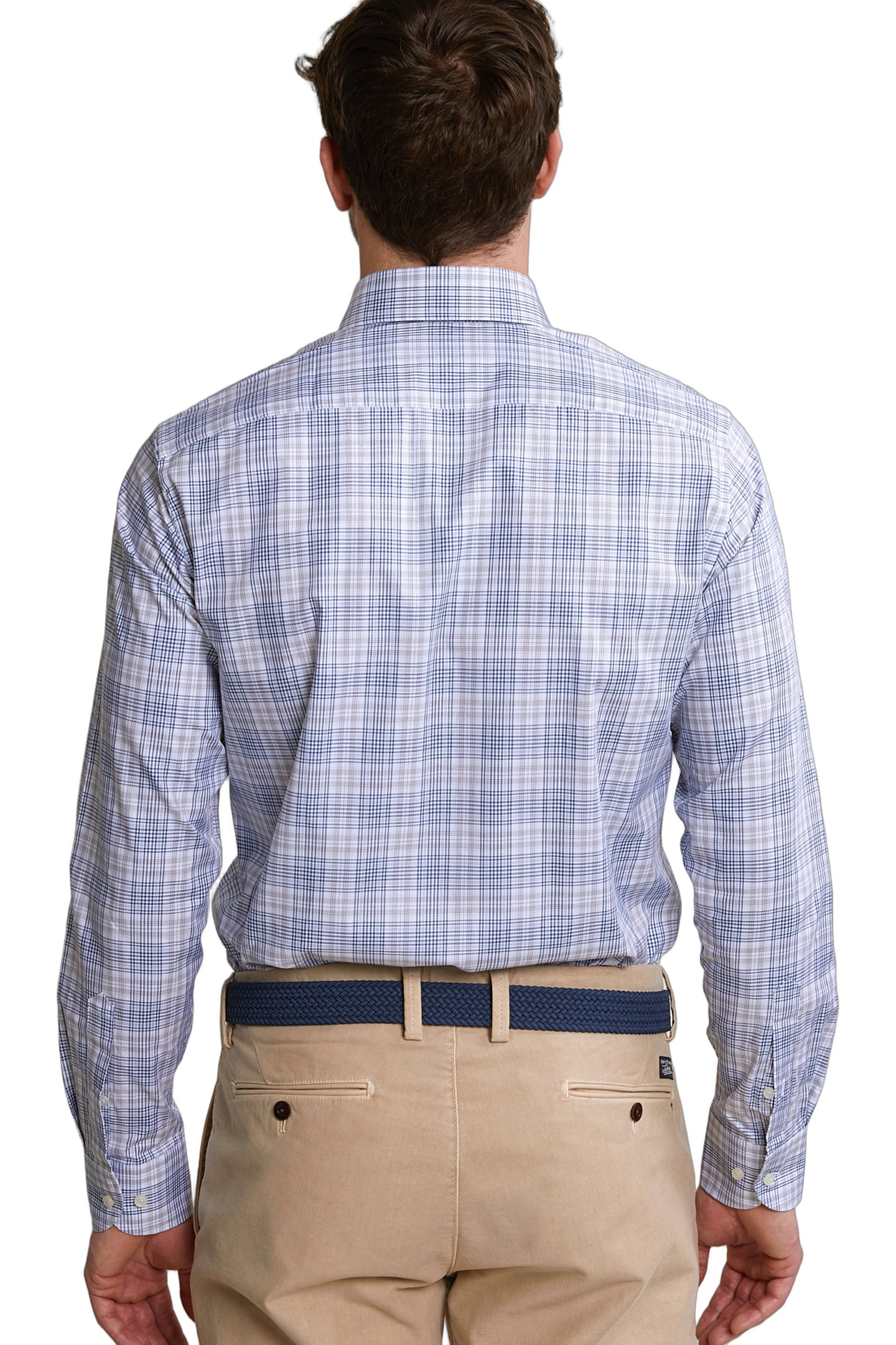 CUSTOM FIT CHECKED SHIRT BLUE/BEIGE 4