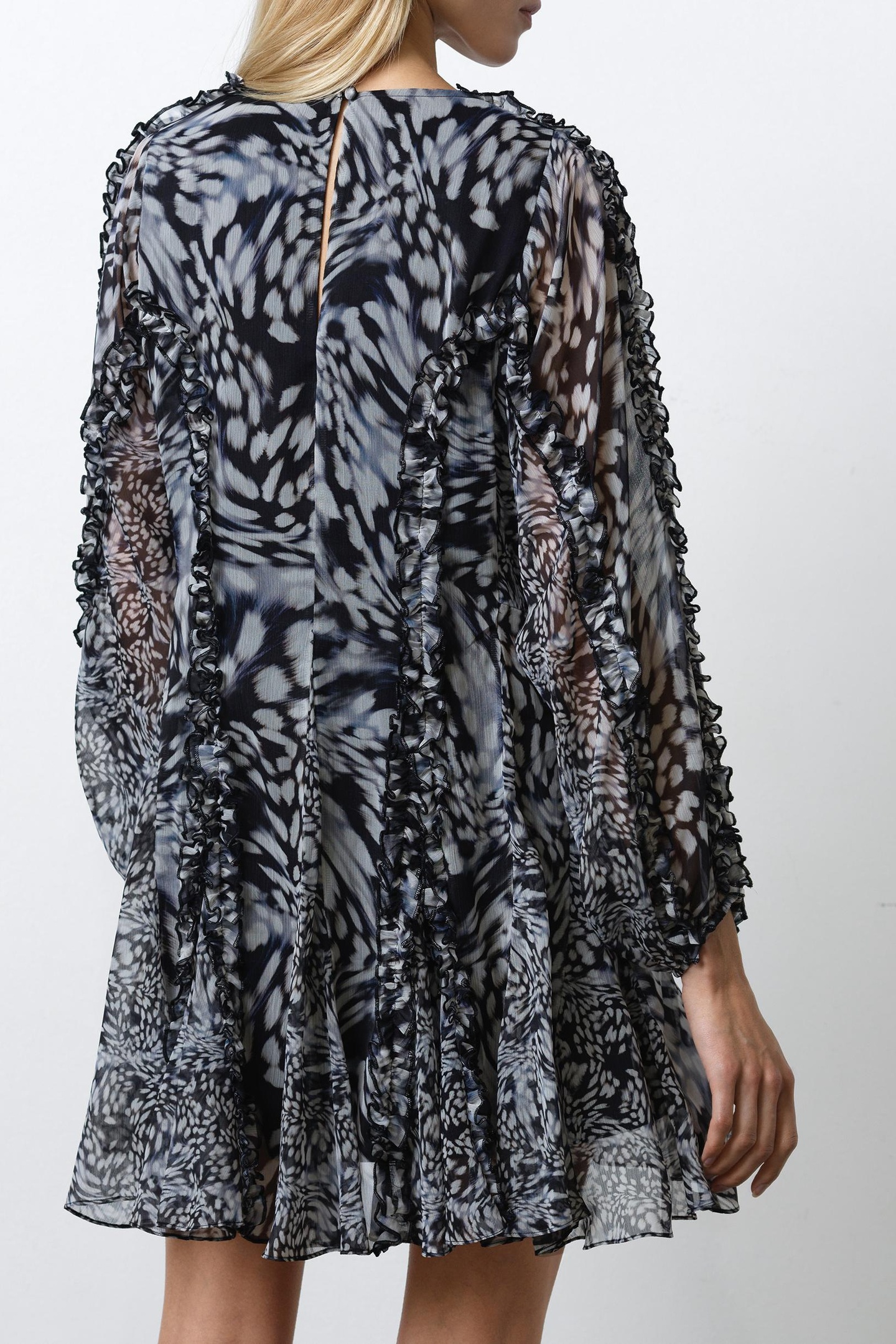 EMINA CHIFFON ALLEGRA L/S DRES CHARCOAL MULTI 3