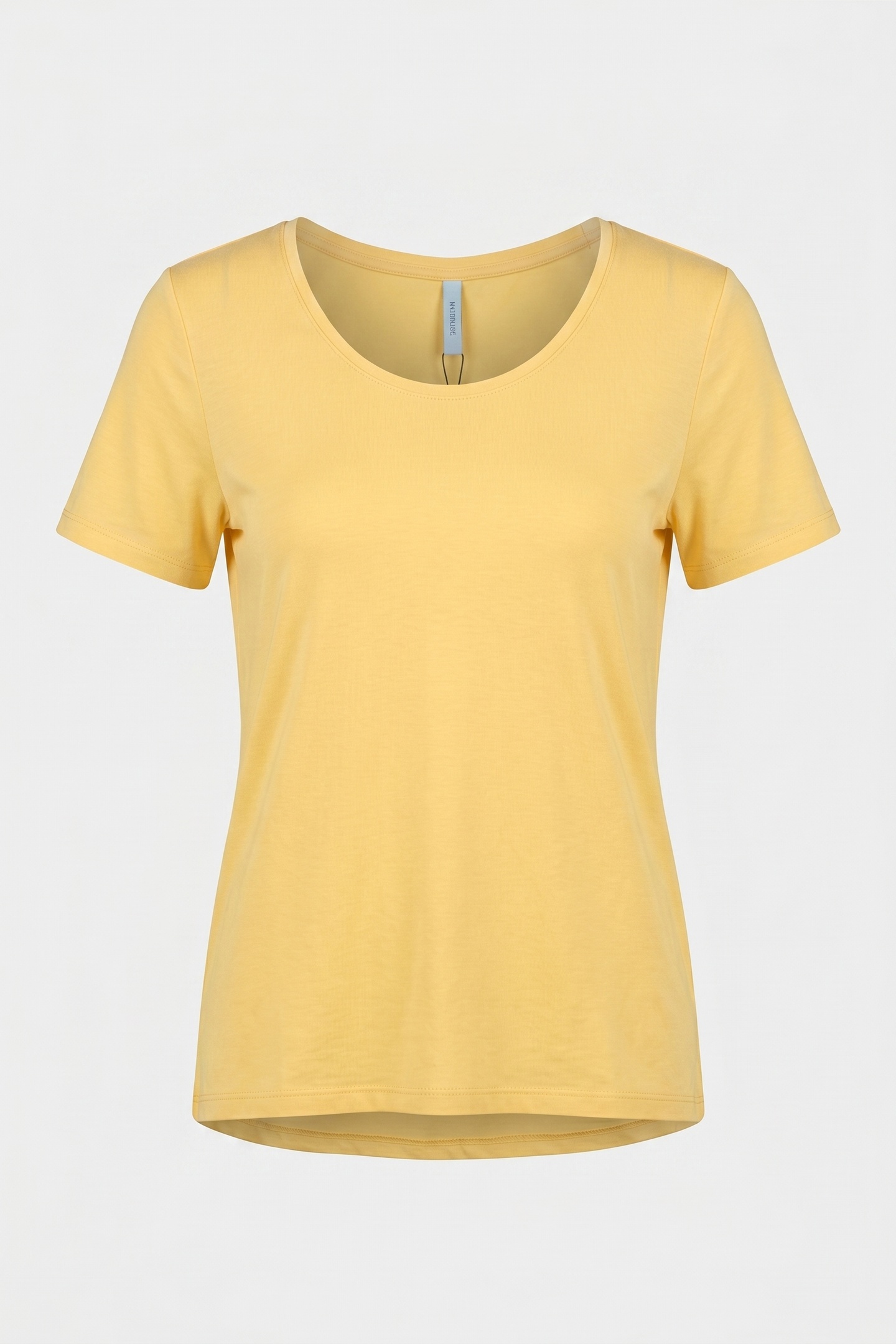 U-NECK TOP FINE VISCOSE YELLOW 3