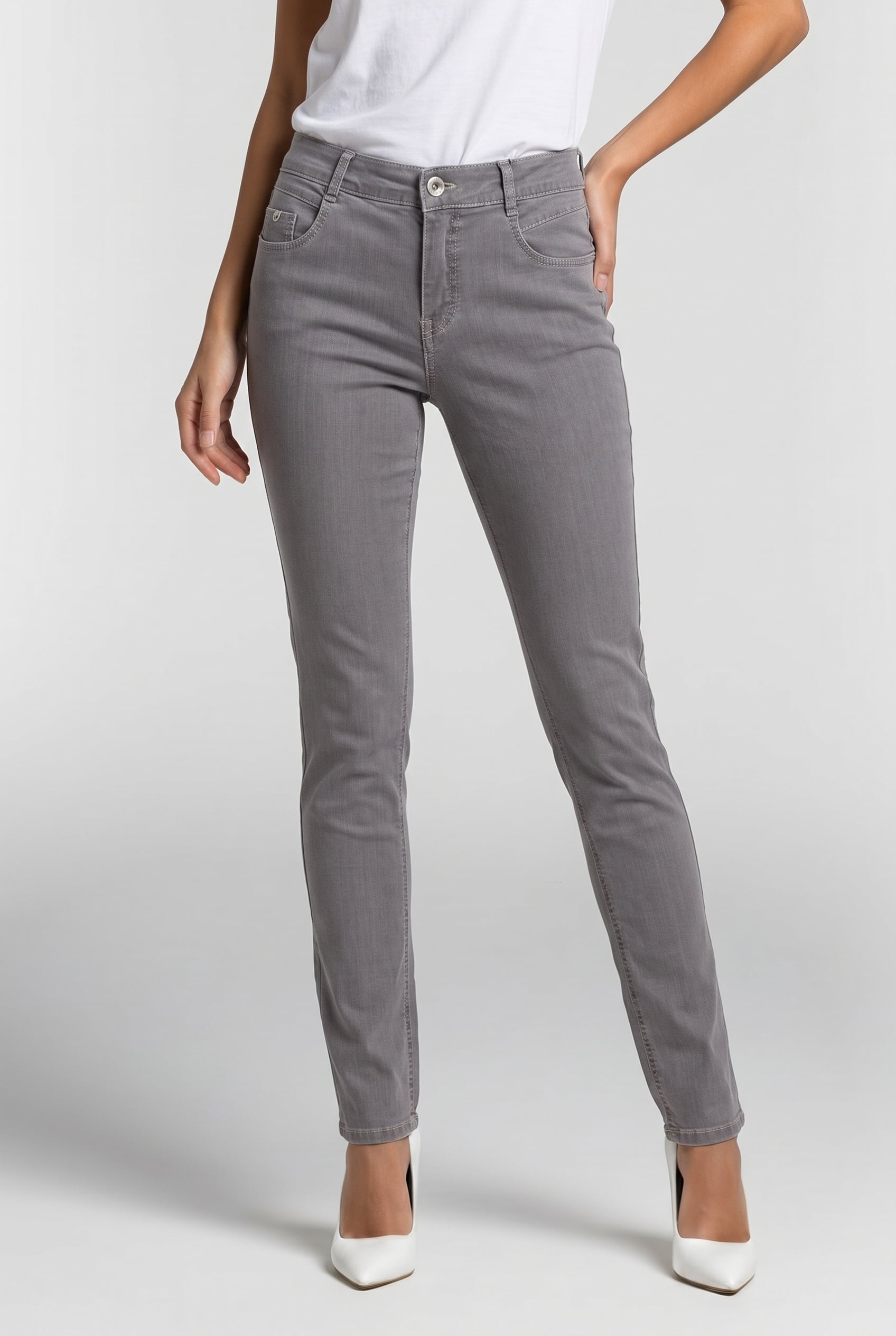 Atelier Gardeur Zuri90 Helles Anthra Maat: 36 | Straight Broeken Outlet | Dames | Grijs