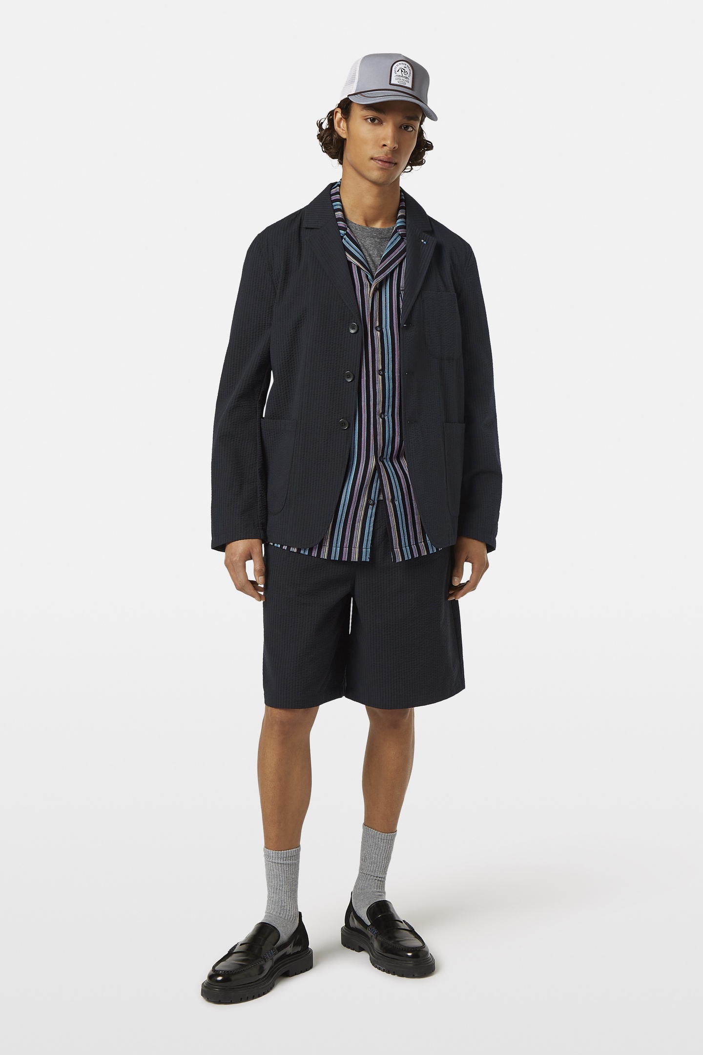 Scotch & Soda Unconstructed 3-button Cotton-blend Seersucker Blazer Washed Maat: L | Blazers Outlet | Heren | Blauw