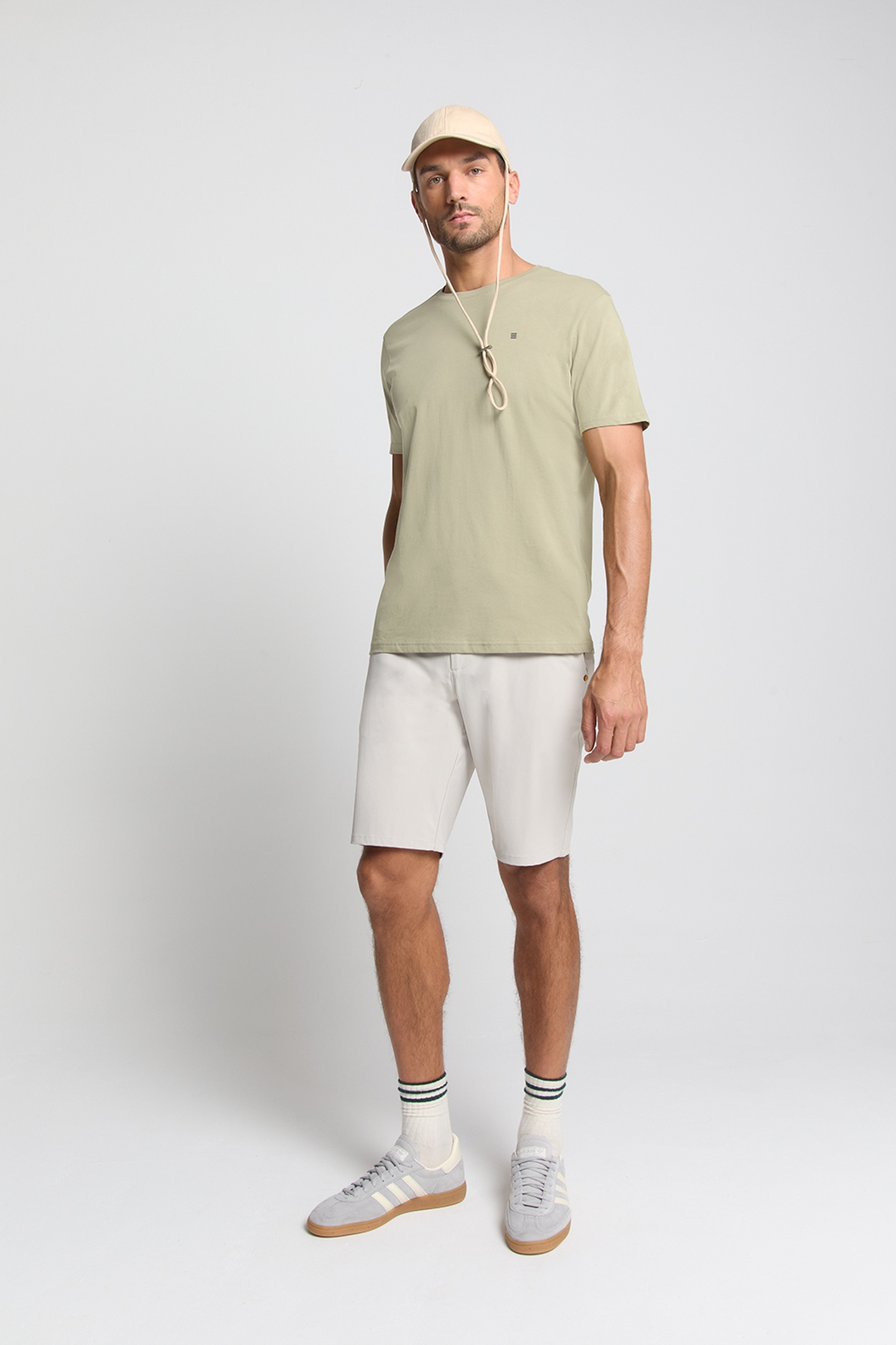 No Excess T-shirt Crewneck Solid Basic Light Moss Maat: S | Basic T-Shirts Outlet | Heren | Beige