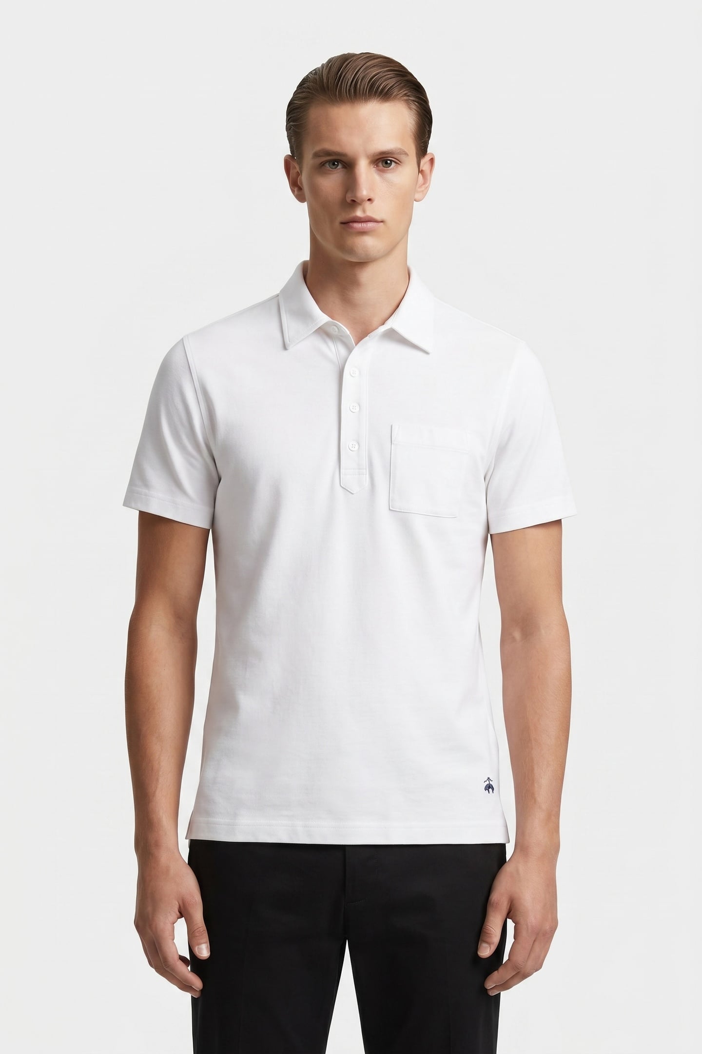 Brooks Brothers Jersey Polo White Maat: M | Poloshirts Outlet | Heren | Wit
