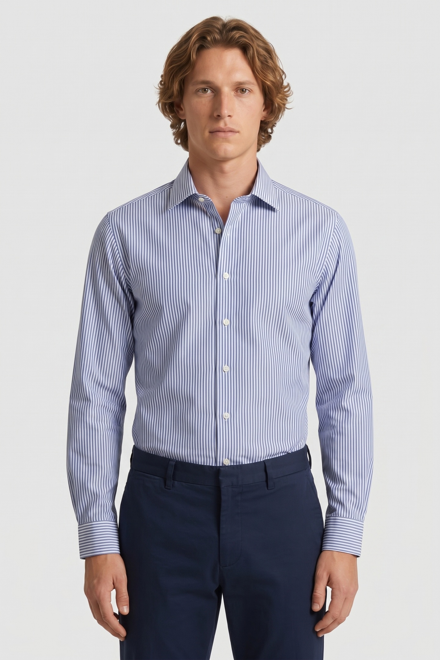 Brooks Brothers Non-iron Slim Fit Shirt With Ainsley Collar Navy Maat: 37/32 | Zakelijke Overhemden Outlet | Heren | Blauw