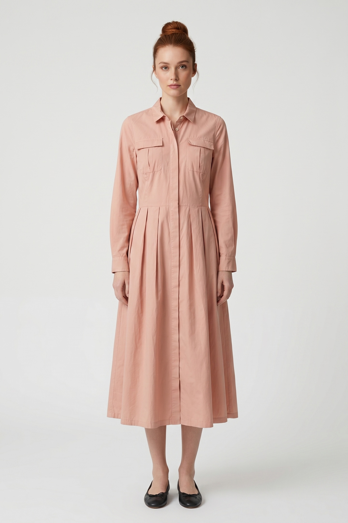 Brooks Brothers Shirt Dress W/pockets Cotton Salmon Maat: S | Blousejurken Outlet | Dames | Roze