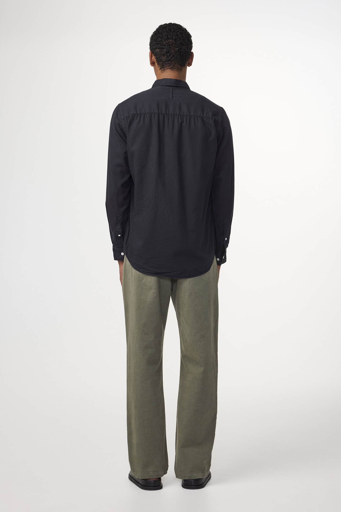 ARNE BD LONG SLEEVE BUTTON DOWN SHIRT, NORMAL FIT, BLACK 2