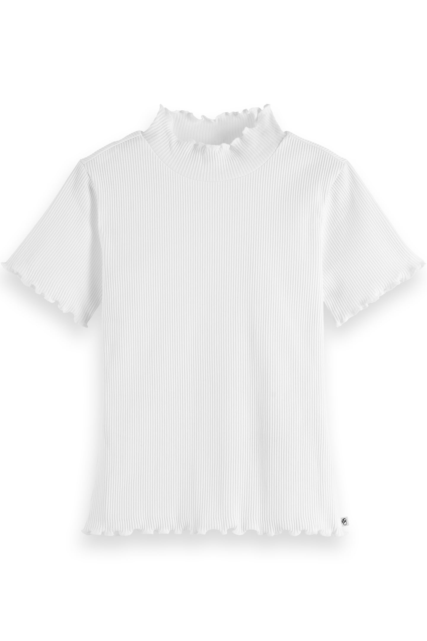 Scotch & Soda Girl Core Mock Neck Ribbed Slim-fit Ss T-shirt Bright White Maat: 14 | Overhemden Outlet | kids | Wit