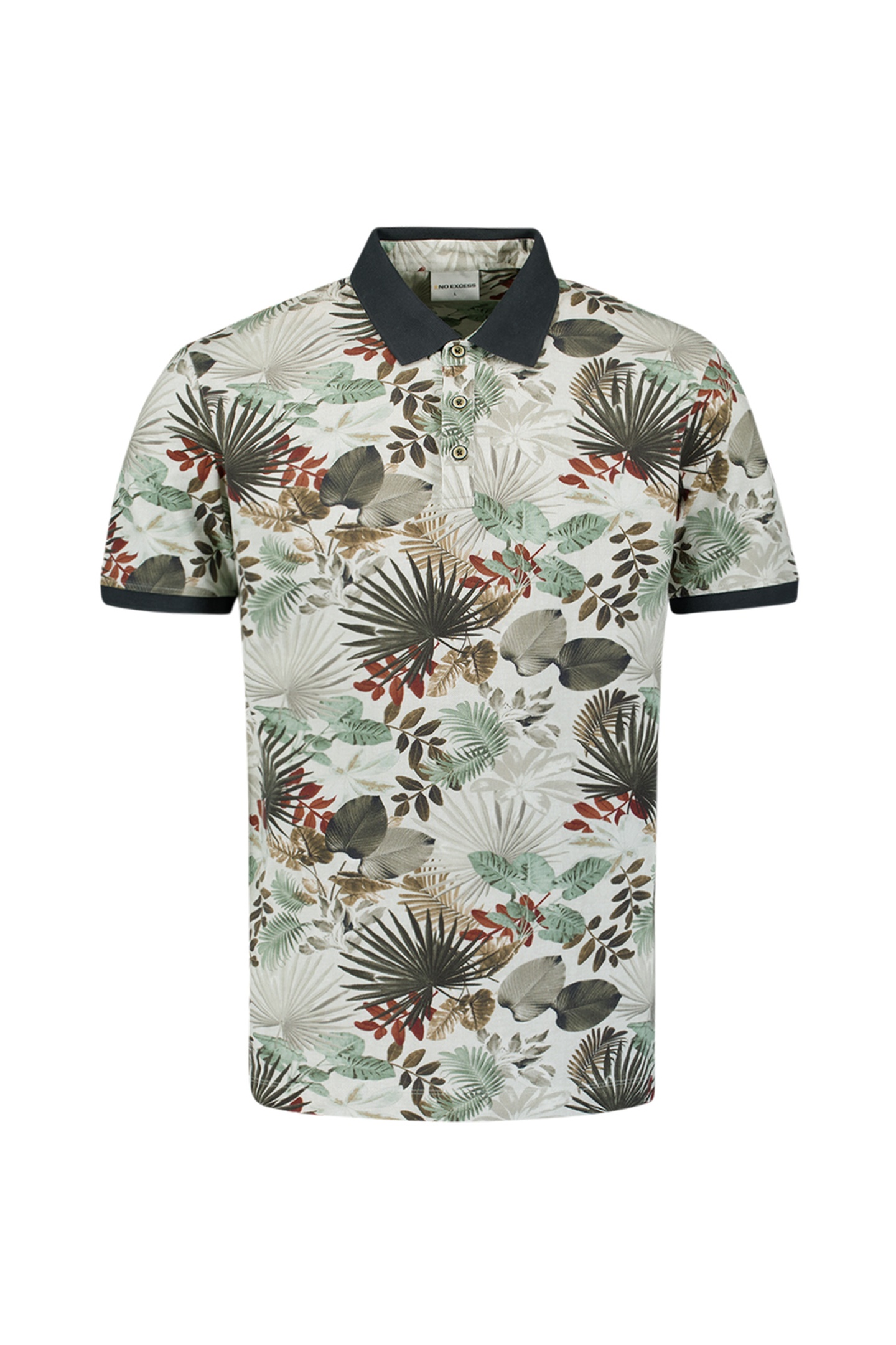 No Excess Polo Pique Allover Printed Green Maat: S | Poloshirts Outlet | Heren | Groen