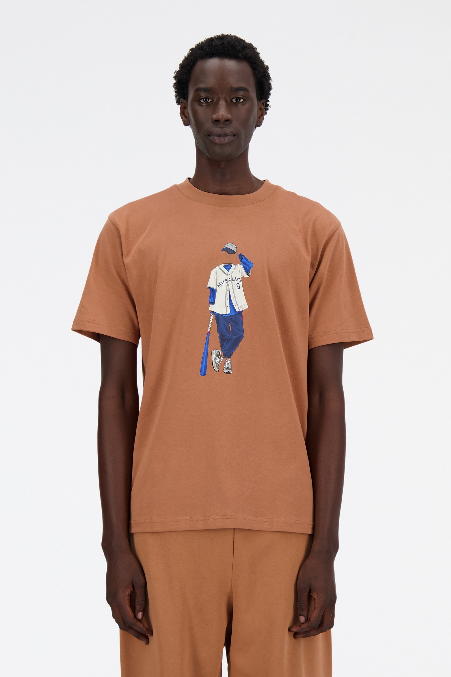 New Balance Athletics Baseball T-shirt Walnut Maat: L | Basic T-Shirts Outlet | Heren | Bruin