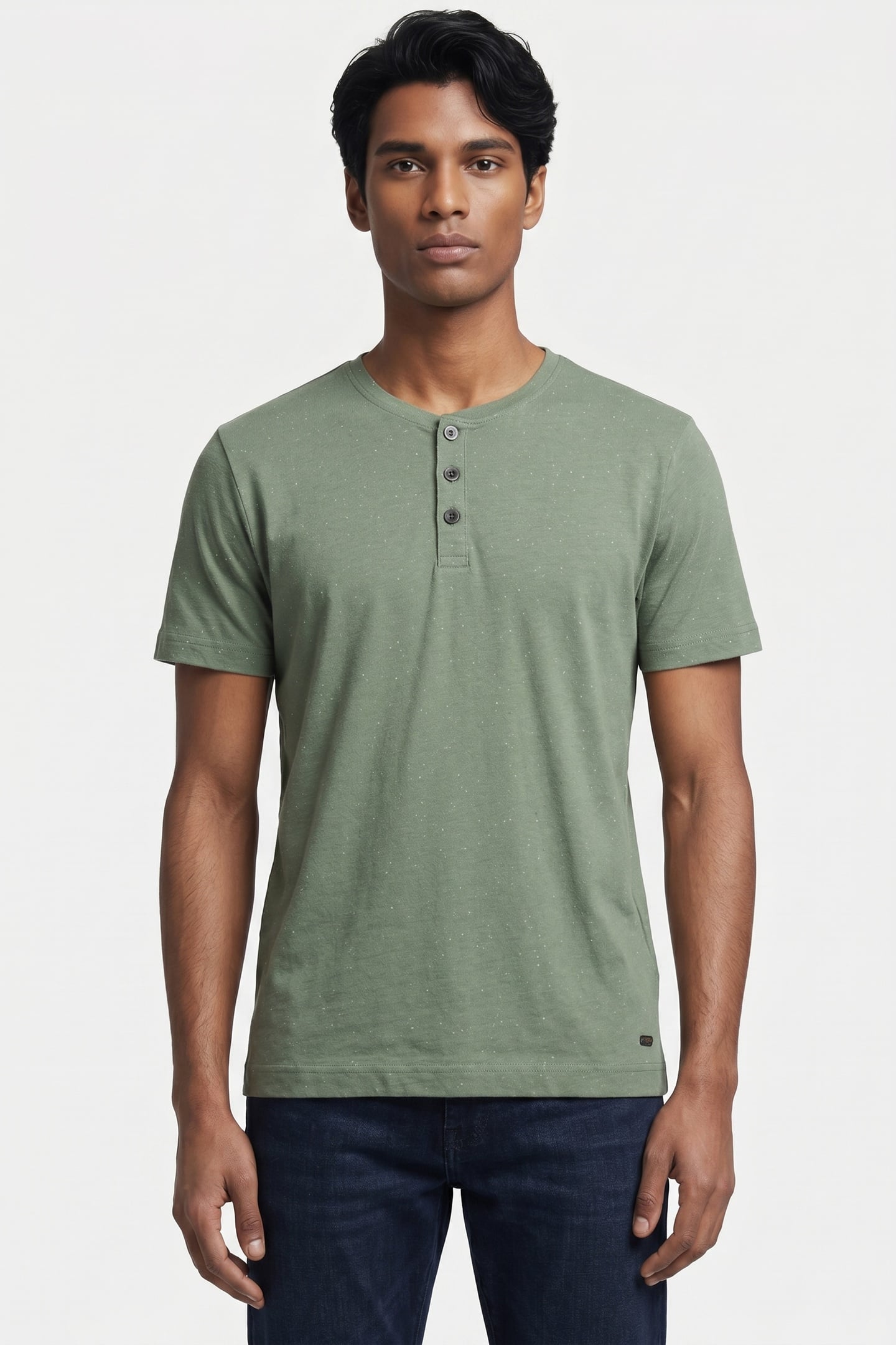 No Excess T-shirt Granddad With Neps Green Maat: L | Basic T-Shirts Outlet | Heren | Groen