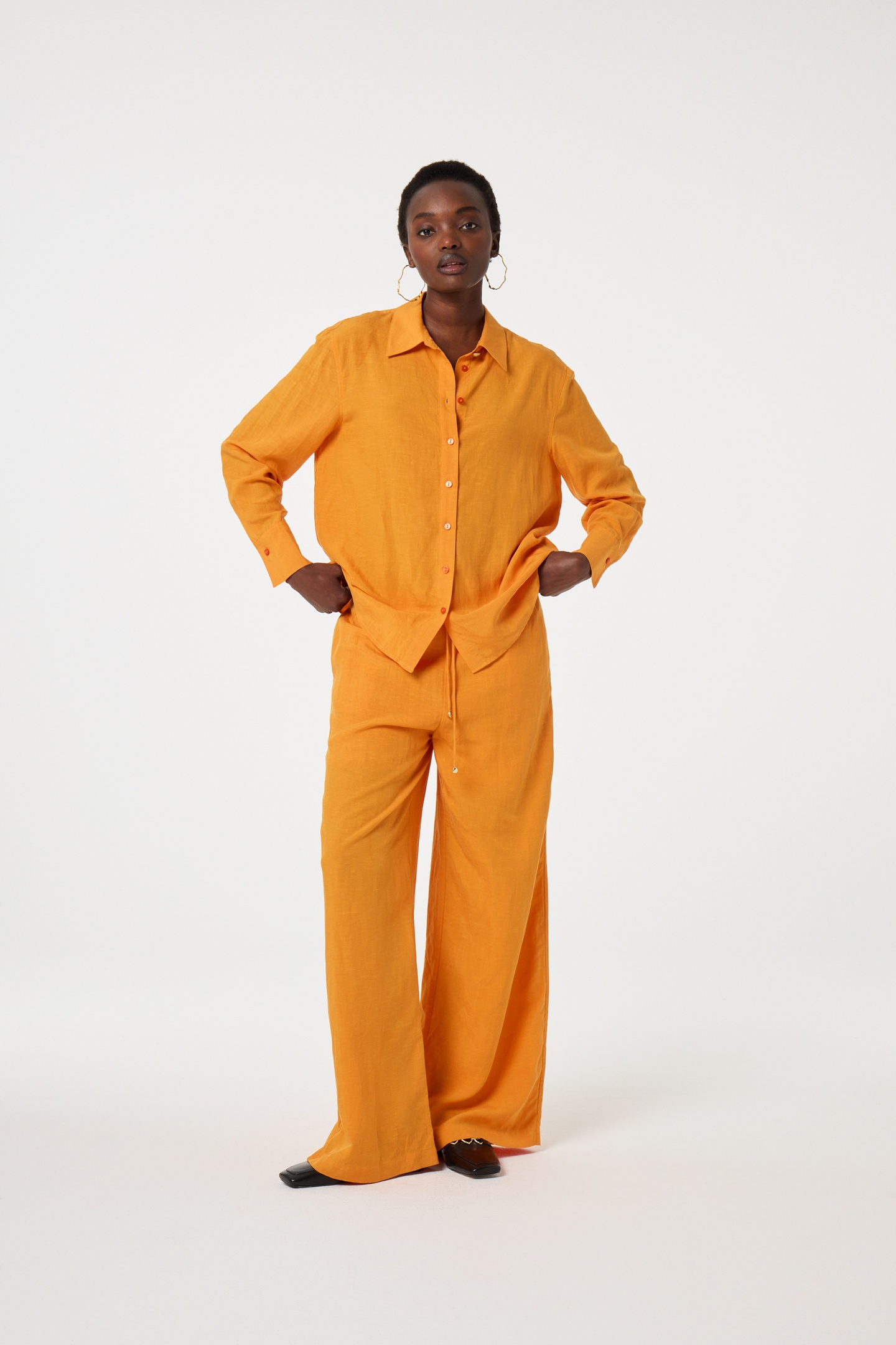 Fabienne Chapot Brent Trousers Jus D 'orange Maat: 34 | Wijde Broeken Outlet | Dames | Oranje