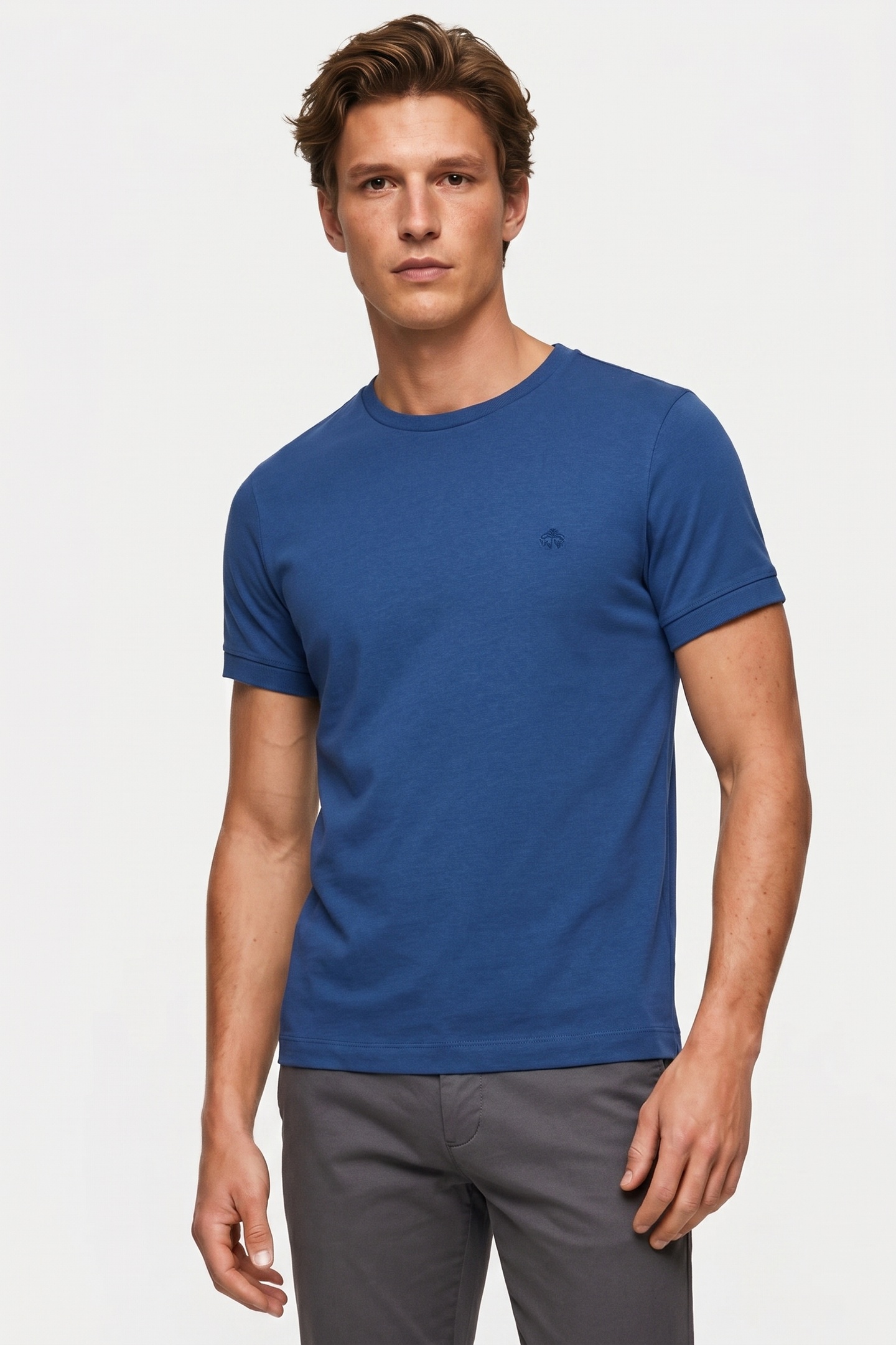 Brooks Brothers Plain T-shirt Indigo Cotton Indigo Maat: XXXL | Basic T-Shirts Outlet | Heren | Blauw