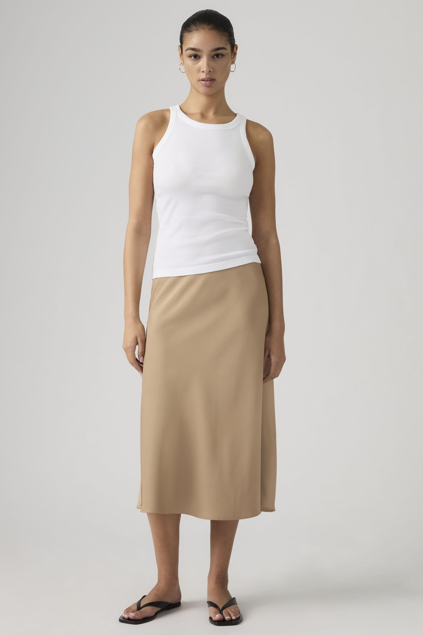 Levi's Ariel Midi Slip Skirt Maat: S | Midi Rokken Outlet | Dames | Beige