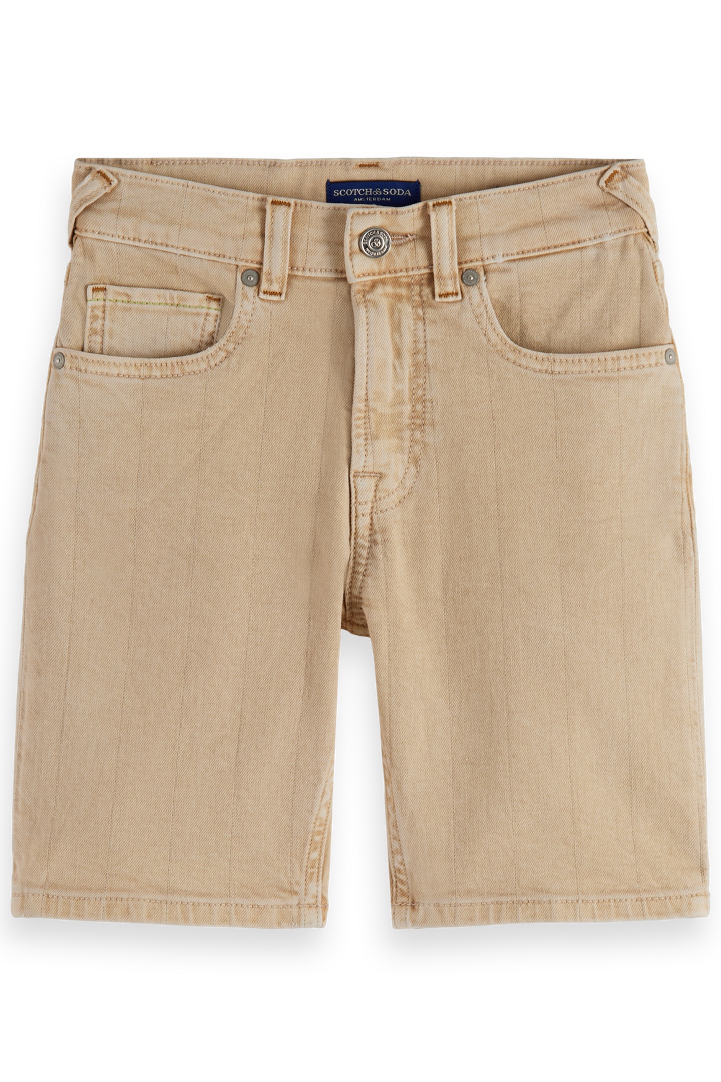 Scotch & Soda Boy The Pitch Loose Denim Shorts Garment Dye Desert Sand Maat: 16 | Spijkerbroeken Outlet | kids | Beige