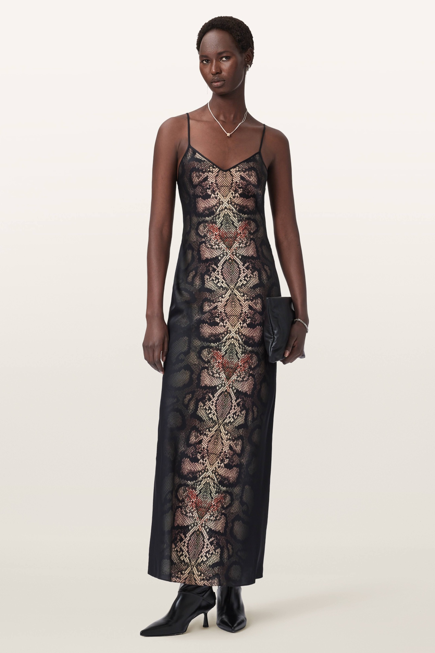AllSaints Bryony Maxi Dress Ophis Black Maat: 2 | Maxi Jurken Outlet | Dames | Zwart