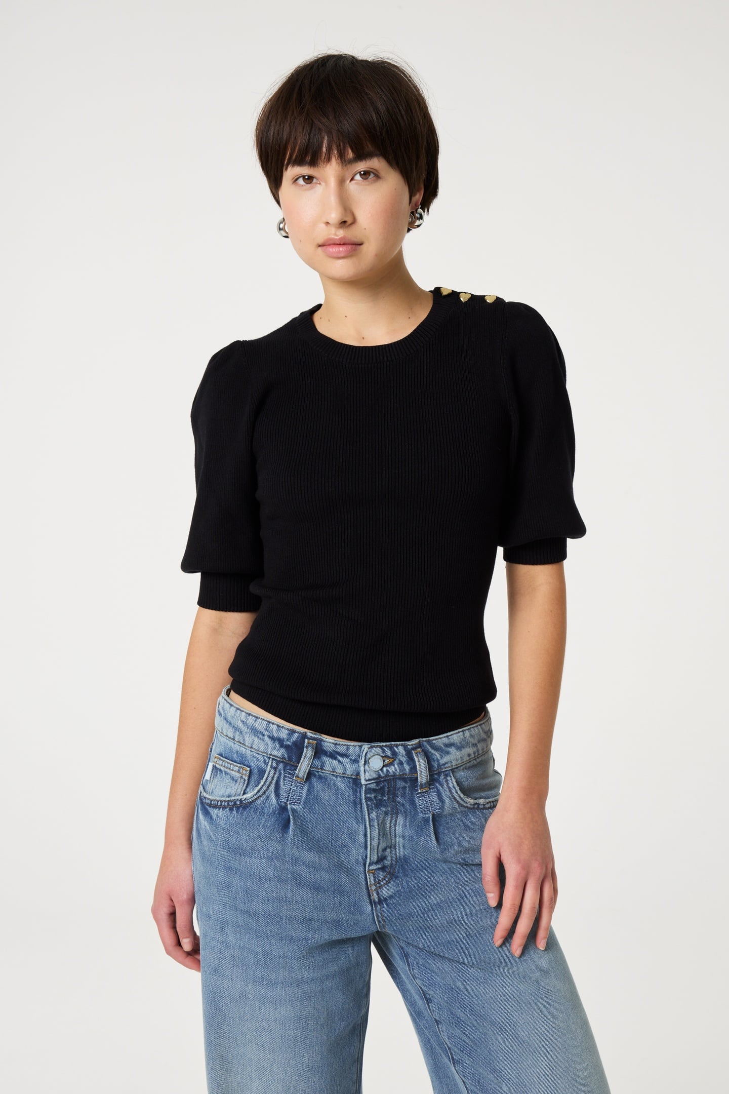 Fabienne Chapot Lillian Short Sleeve Pullover Black Maat: XS | Sweaters Outlet | Dames | Zwart