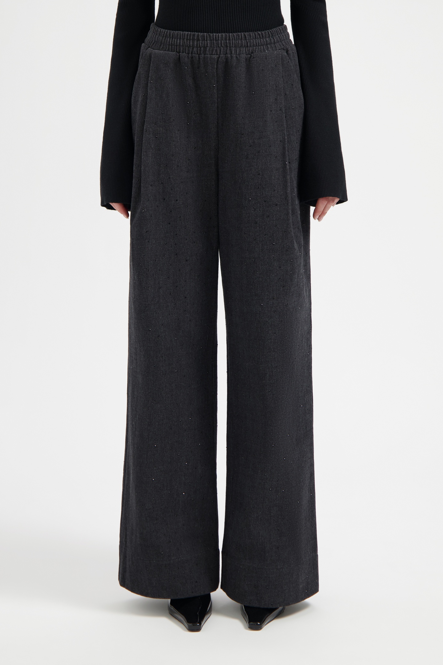 We Are Labels Nous Sommes Labels – Gina Pants Black Maat: L | Wijde Broeken Outlet | Dames | Zwart