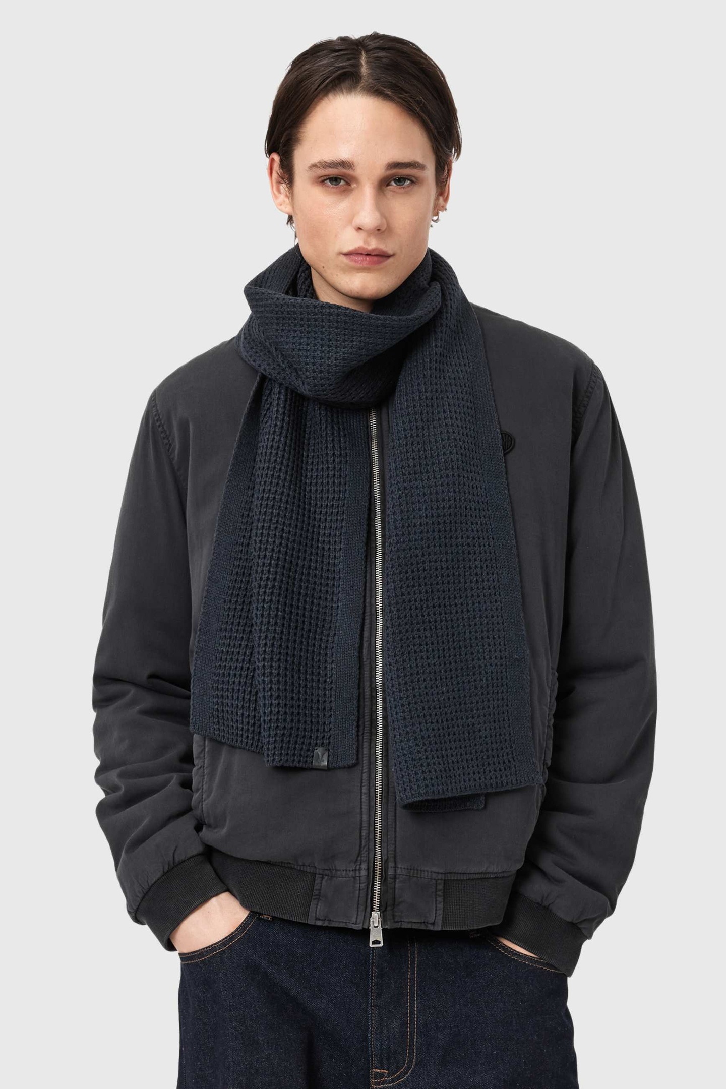 AllSaints Iggy Scarf Collegiate Blue Maat: OS | Handschoenen Outlet | Heren | Blauw