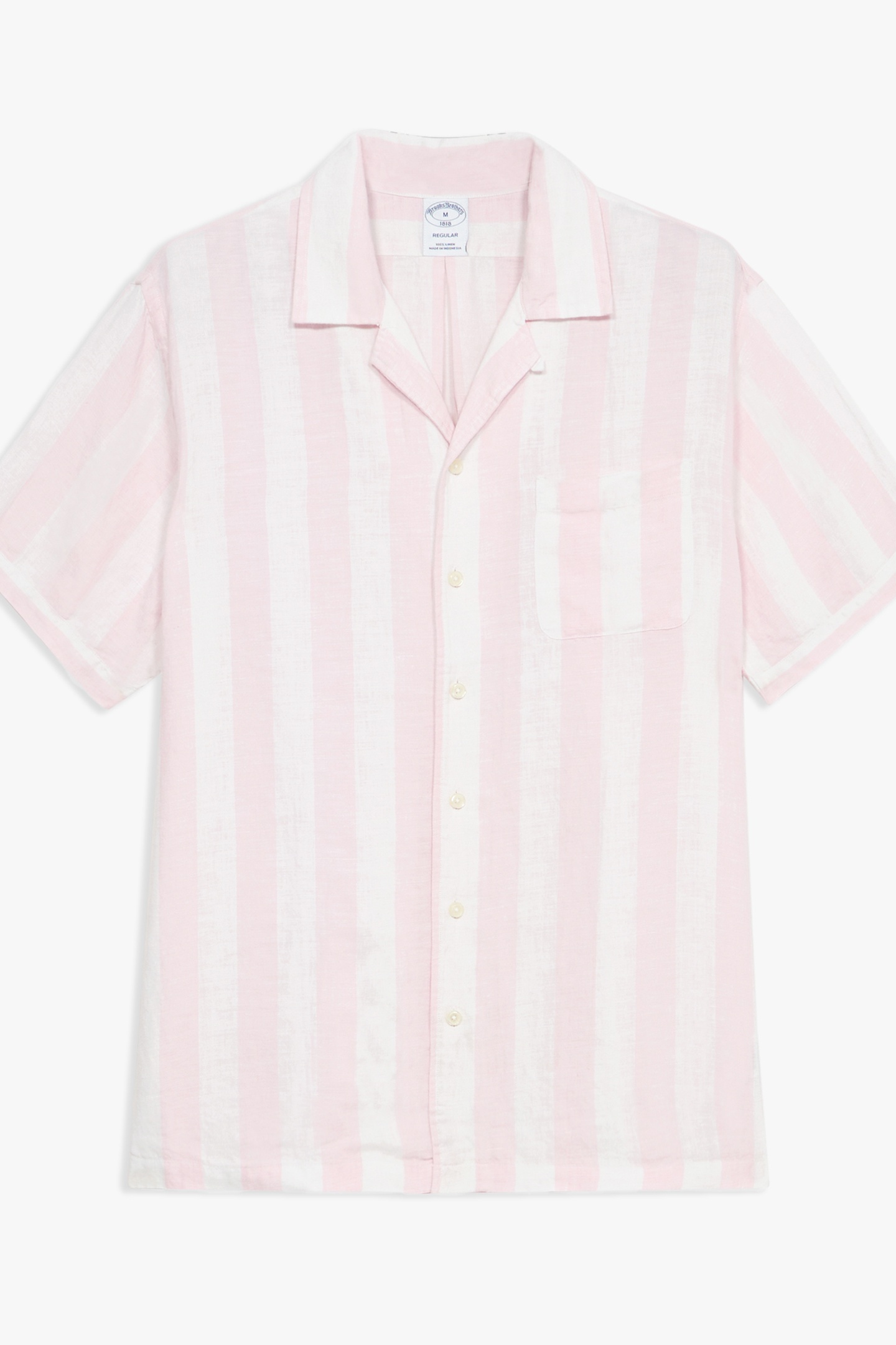 Brooks Brothers Casual Linen Shirt Light Pink Maat: S | Casual Overhemden Outlet | Heren | Roze