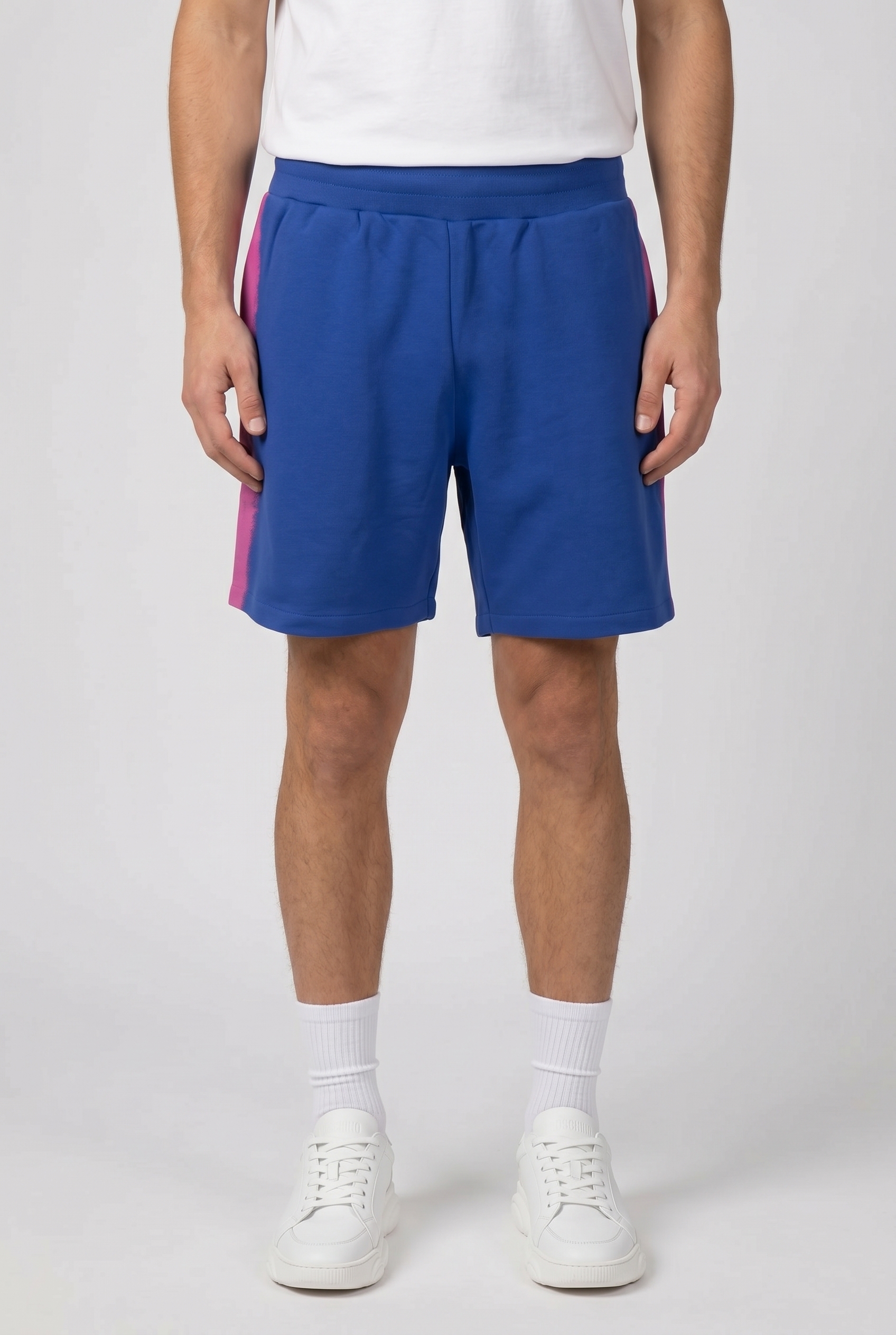 Moschino  Paint Organic Fleece Bermuda Shorts Blue Maat: 46 | Korte Broeken Outlet | Heren | Blauw