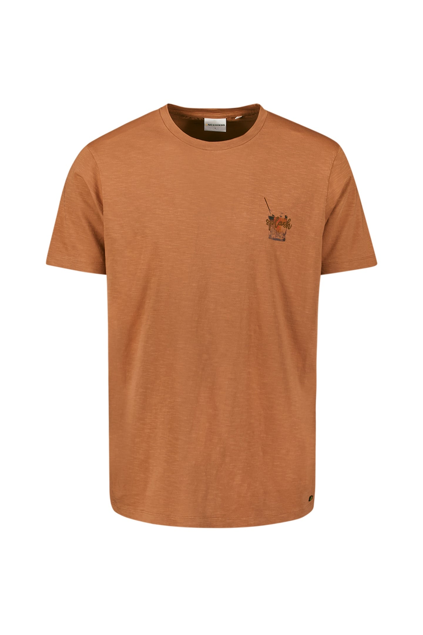 No Excess T-shirt Crewneck Placed Prints Slub Caramel Talla: L | Camisetas con Decoración Impresa Outlet | Hombre | Marrón
