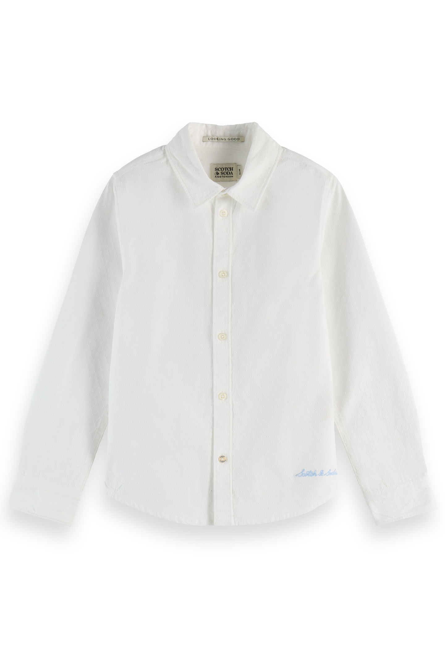 Scotch & Soda Boy Classic Dressed Shirt Star White Maat: 12 | Overhemden Outlet | kids | Wit