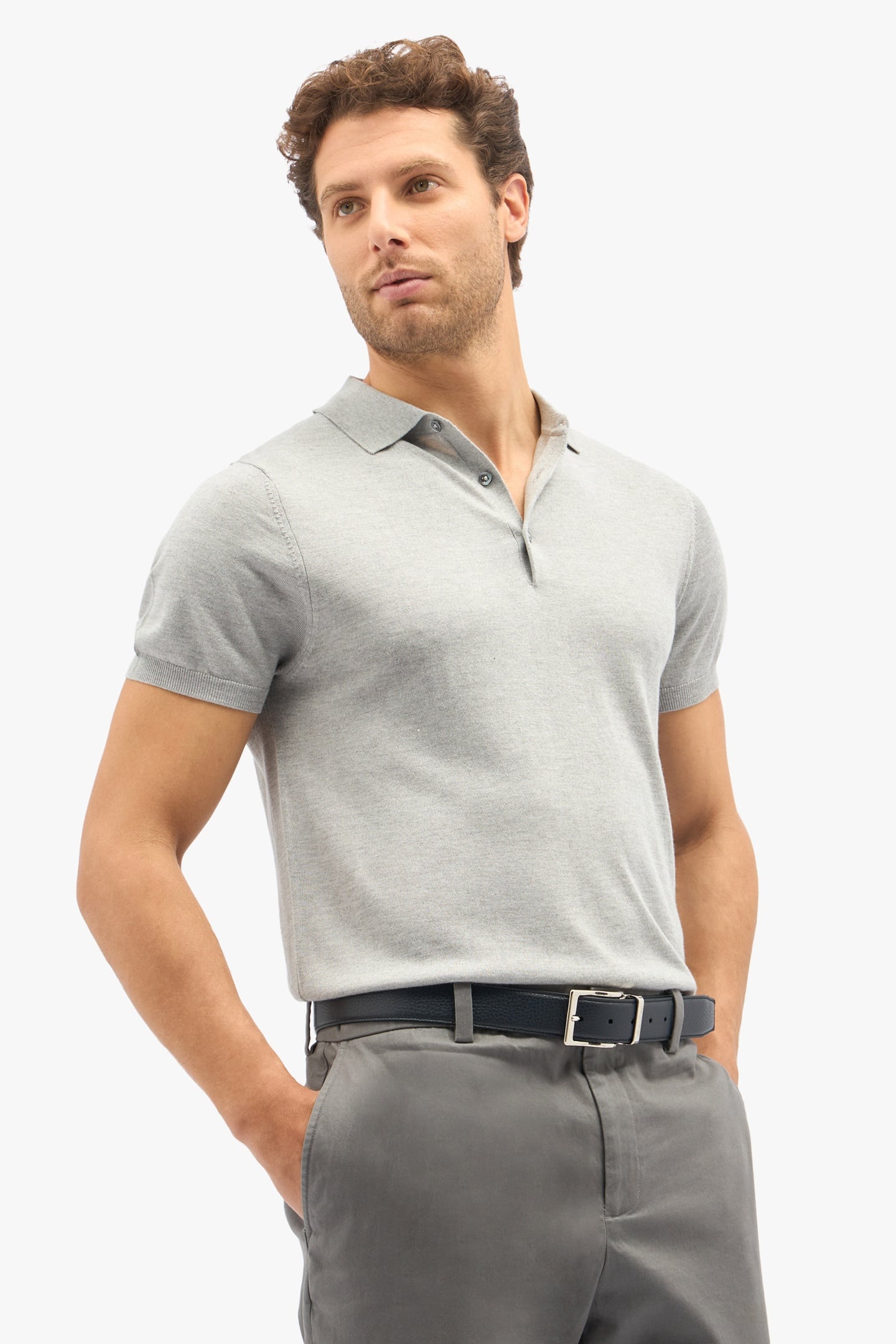 Brooks Brothers Light Grey Silk-cashmere Blend Polo Shirt Light Grey Maat: XXL | Poloshirts Outlet | Heren | Grijs