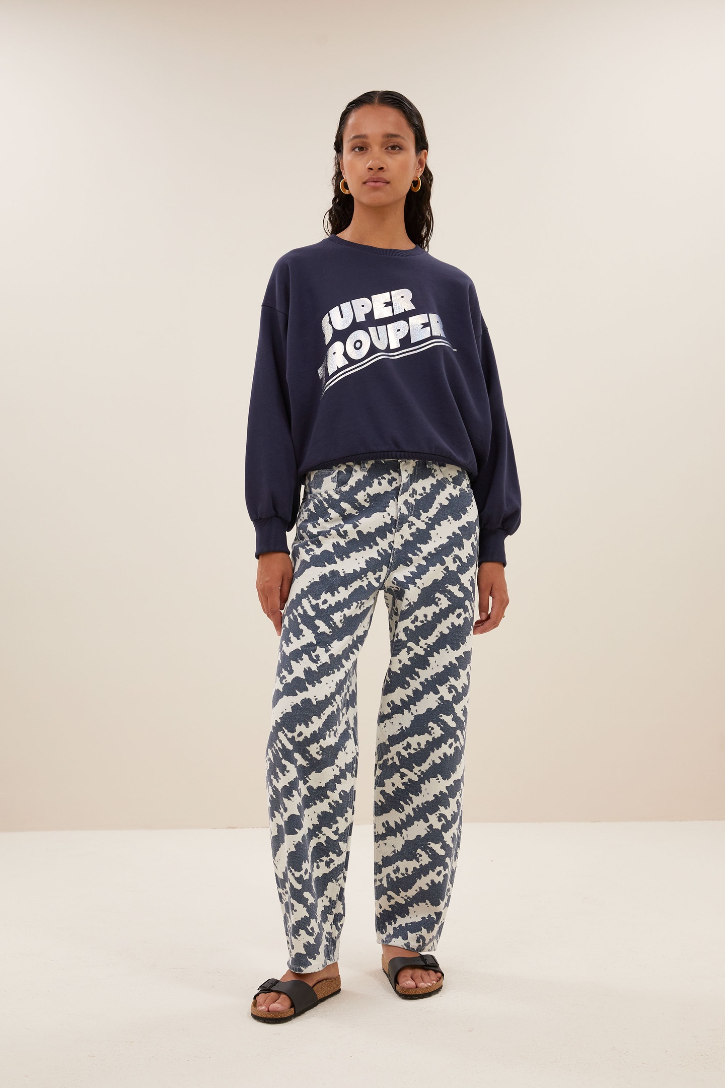 By-Bar Bibi Super Sweater Uniform Blue Maat: L | Sweaters Outlet | Dames | Blauw