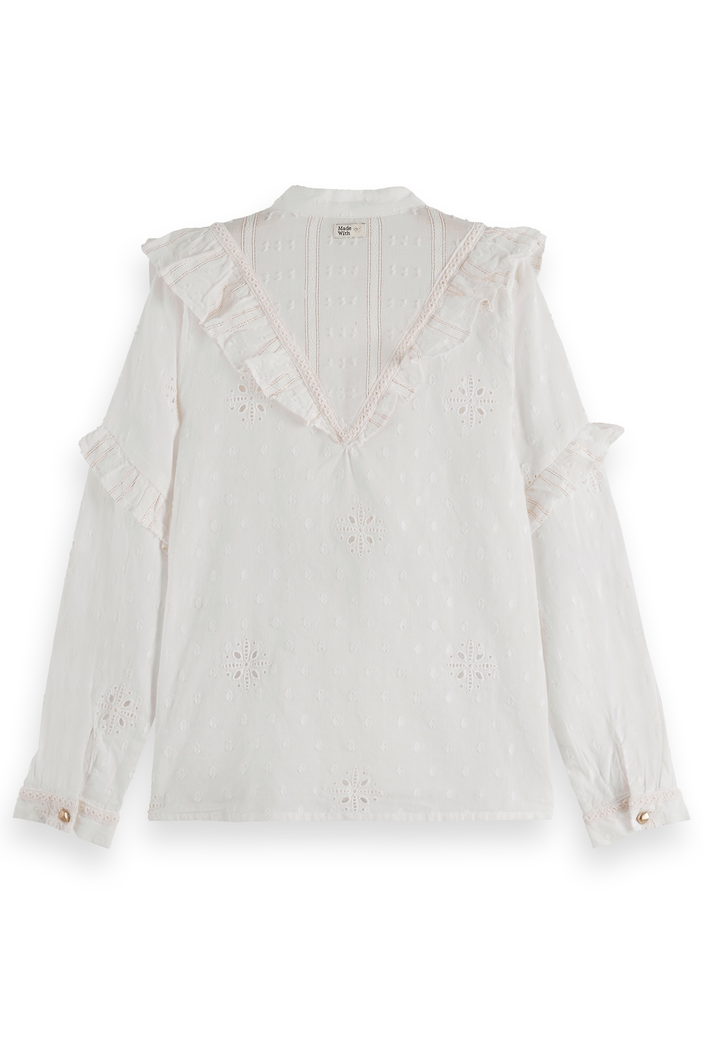 Scotch & Soda Girl Fancy Lurex Cotton Shirt Eggnog Maat: 10 | Overhemden Outlet | kids | Wit