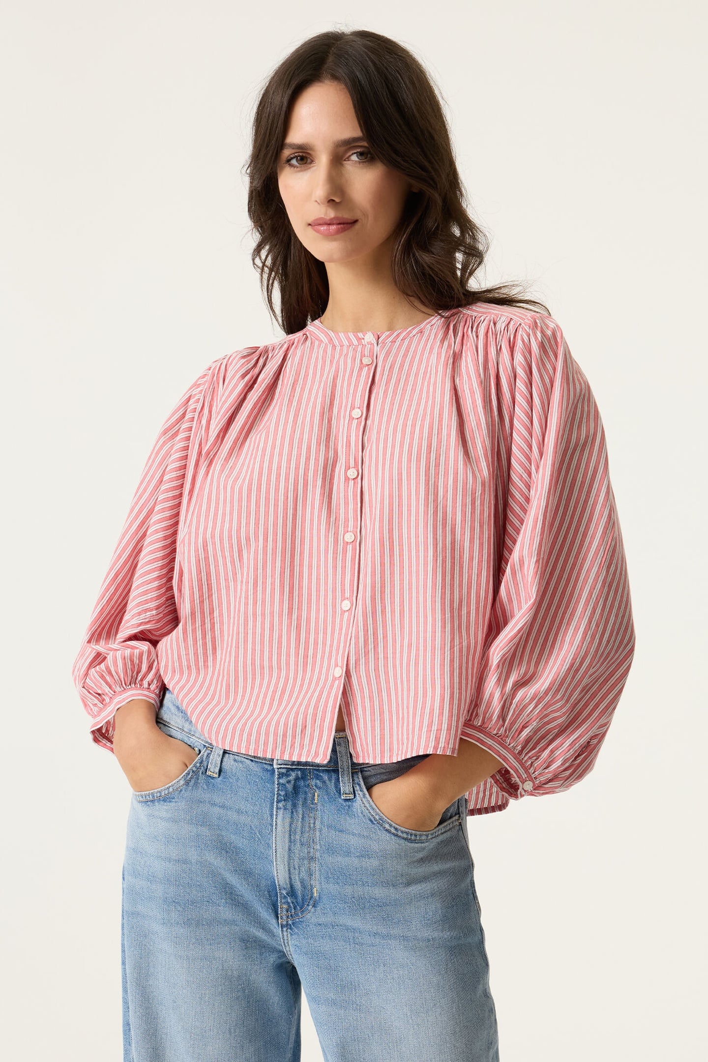 Garcia Ladies Shirt Ls Dusty Pink Maat: M | Blouses Outlet | Dames | Roze