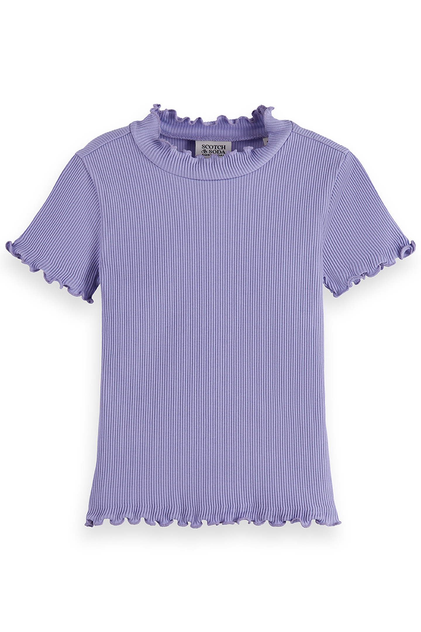Scotch & Soda Girl Mock Neck Ribbed Slim-fit Short-sleeve T-shirt Sweet La Maat: 8 | T-Shirts Outlet | Unisex