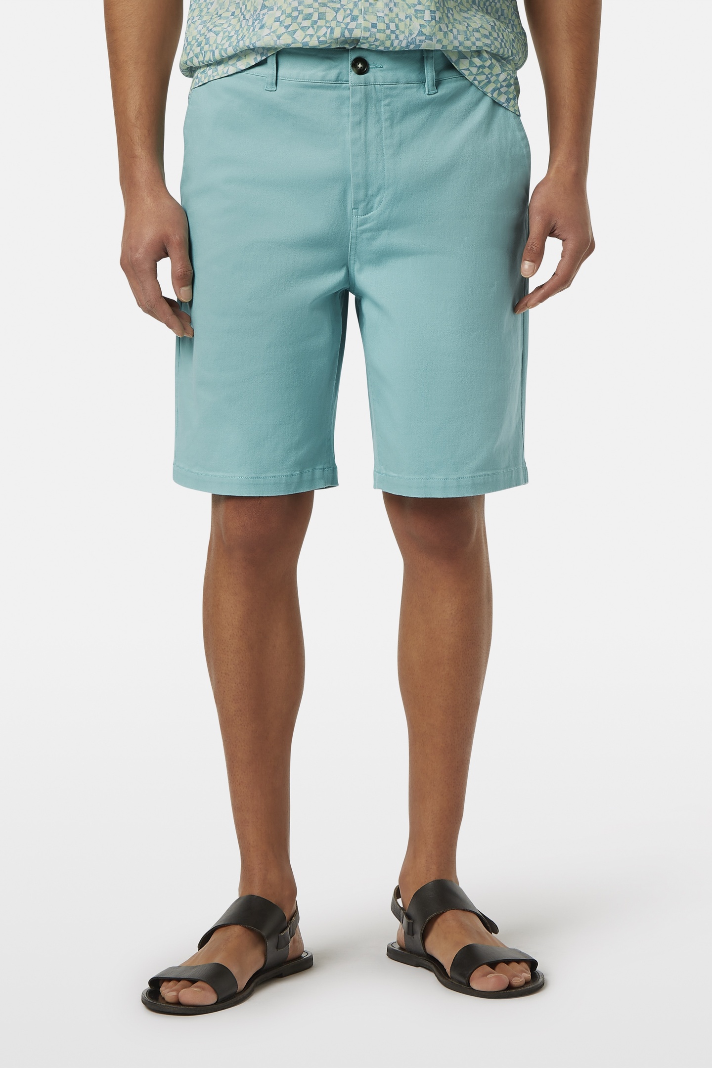 Scotch & Soda Seasonal Core - Stuart Washed Cotton-blend Twill Chino Short Maat: W29 | Korte Broeken Outlet | Heren | Blauw
