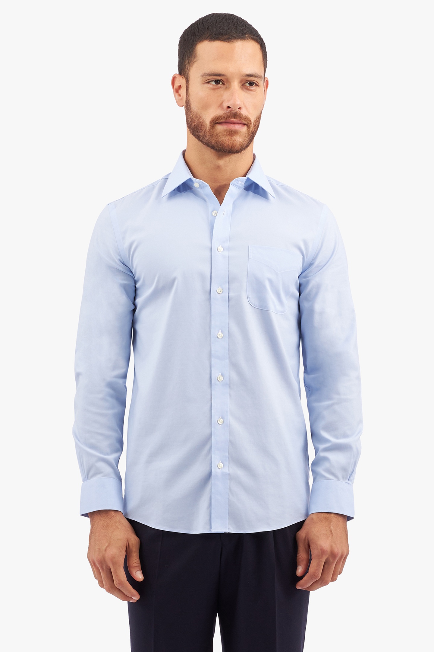 Brooks Brothers Slim Fit Non-iron Stretch Cotton Shirt With Ainsley Collar L Maat: 42/35 | Zakelijke Overhemden Outlet | Heren | Blauw