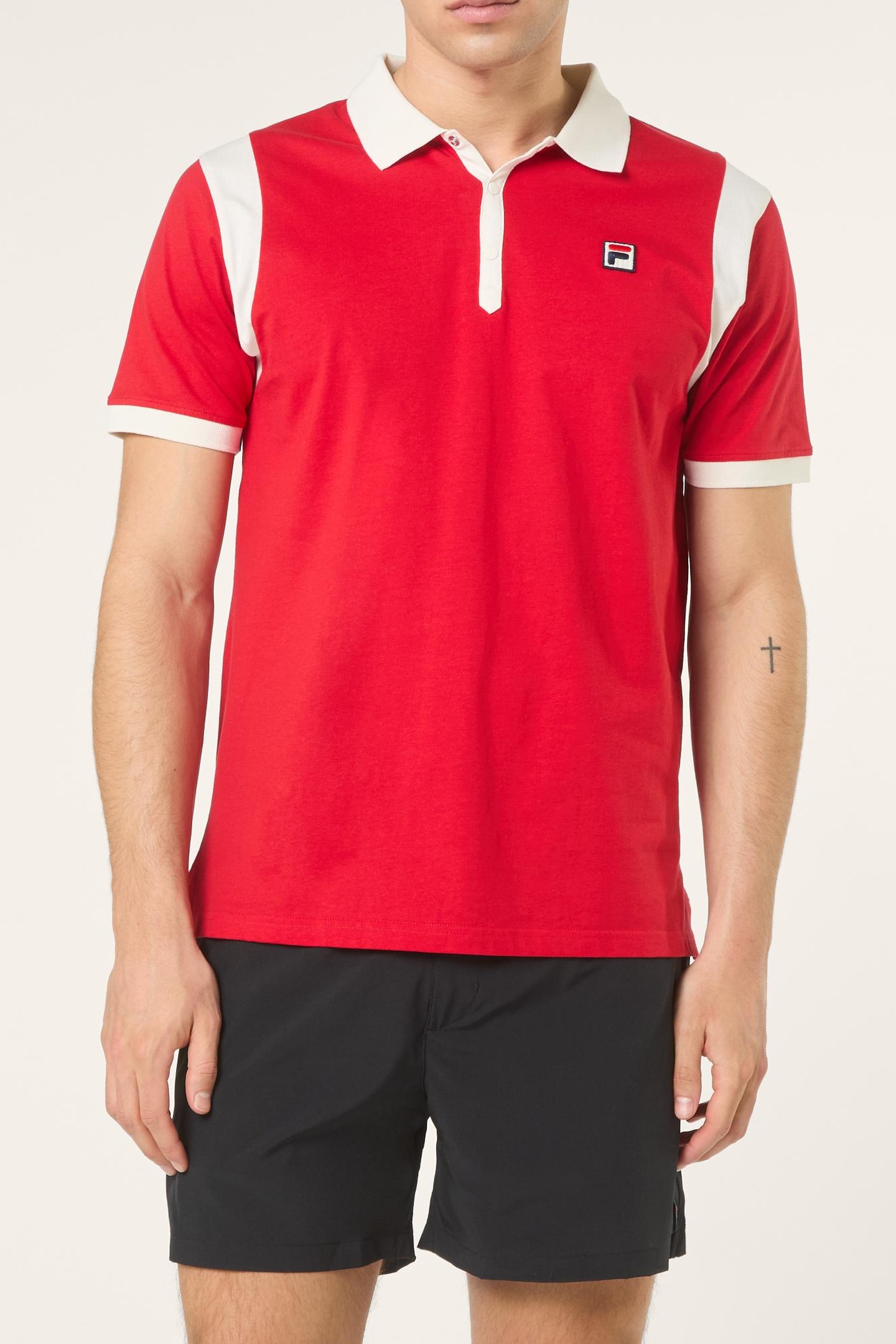 FILA Casoli Regular Blocked Polo Shirt True Red-egret Maat: XS | Poloshirts Outlet | Heren