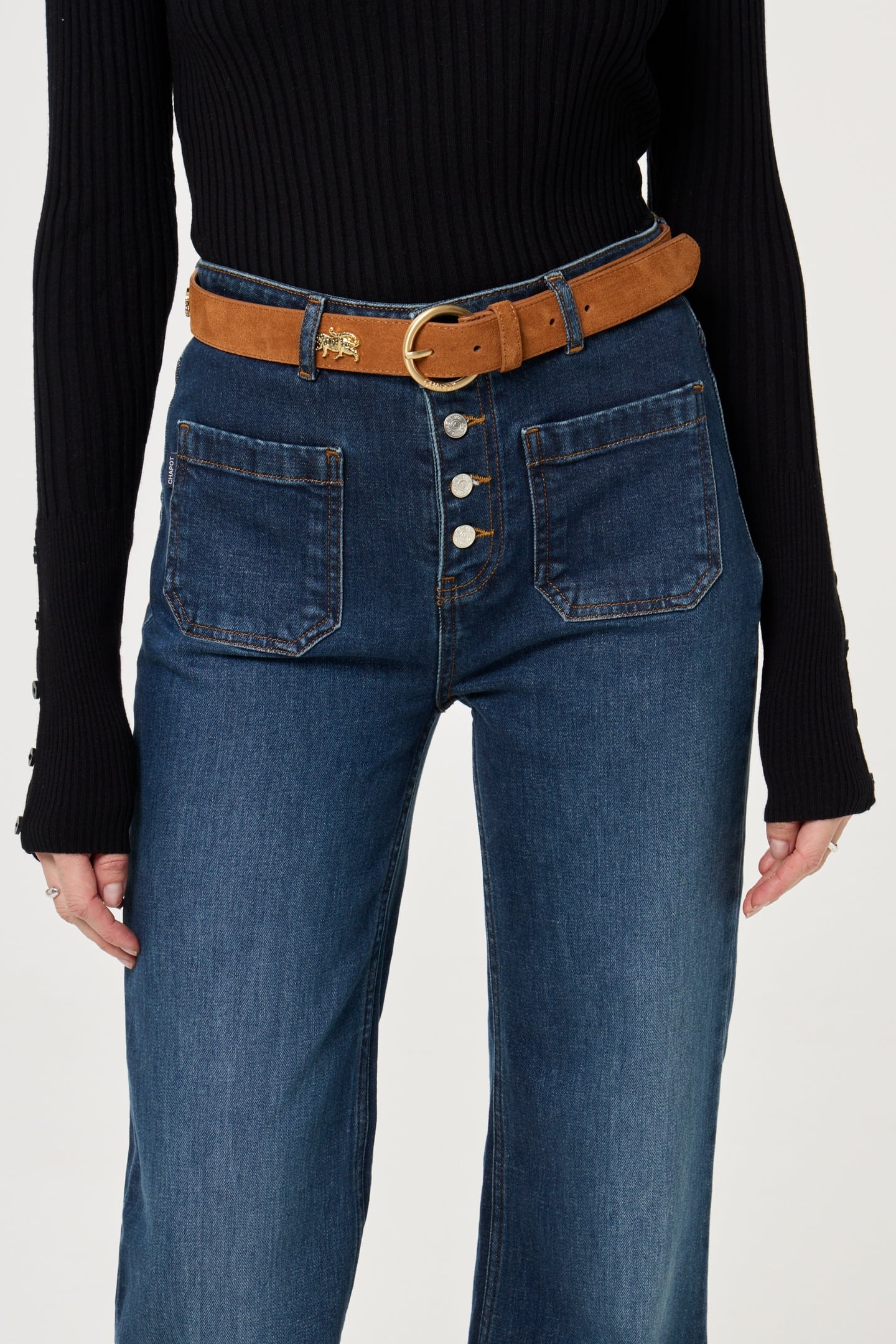 Fabienne Chapot Studded Leopard Belt Burnt Sugar Maat: 105 | Riemen Outlet | Dames | Bruin