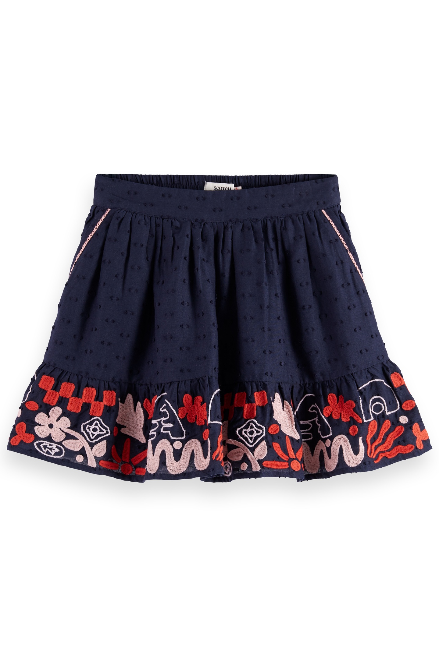 Scotch & Soda Girl Clip Jacquard Embroidered Skirt Sky Captain Maat: 4 | Rokken Outlet | kids | Blauw
