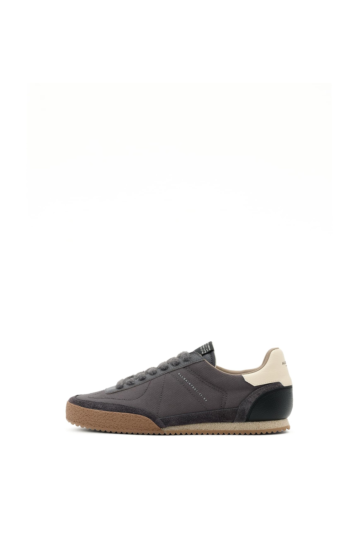 AllSaints Harri Low Top Charcoal Grey/gum Maat: 43 | Sneakers Outlet | Heren | Zwart