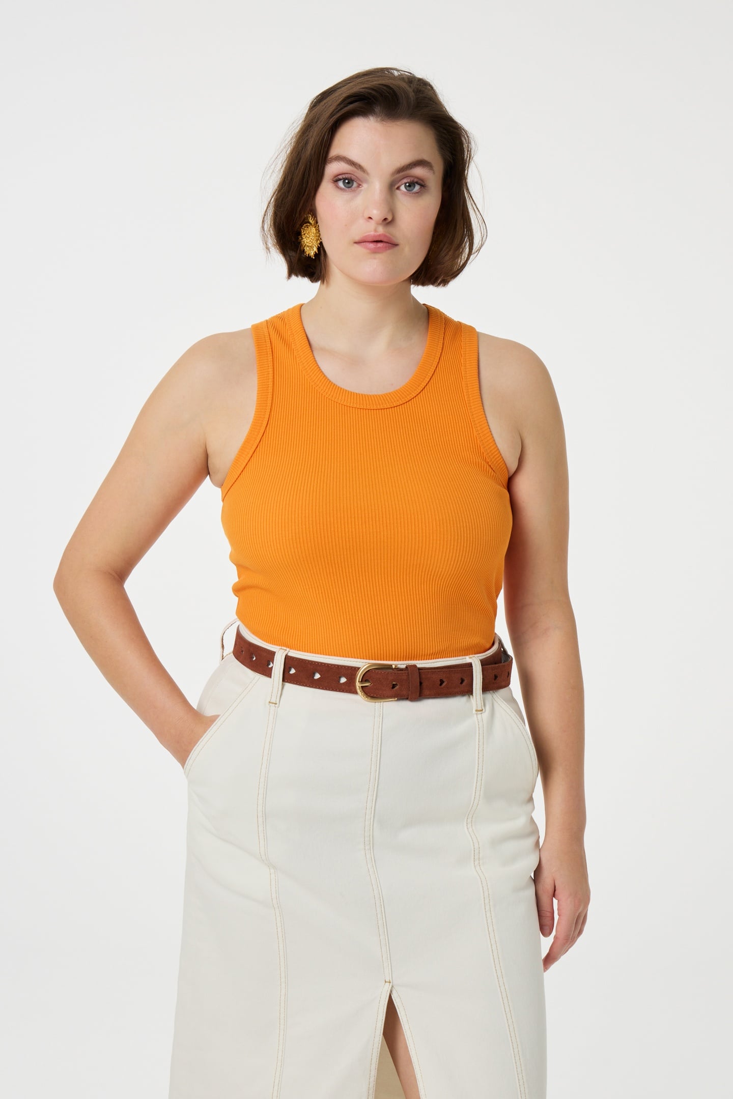 Fabienne Chapot Tanja Jersey Tank Jus D 'orange Maat: XL | Mouwloze Tops Outlet | Dames | Oranje