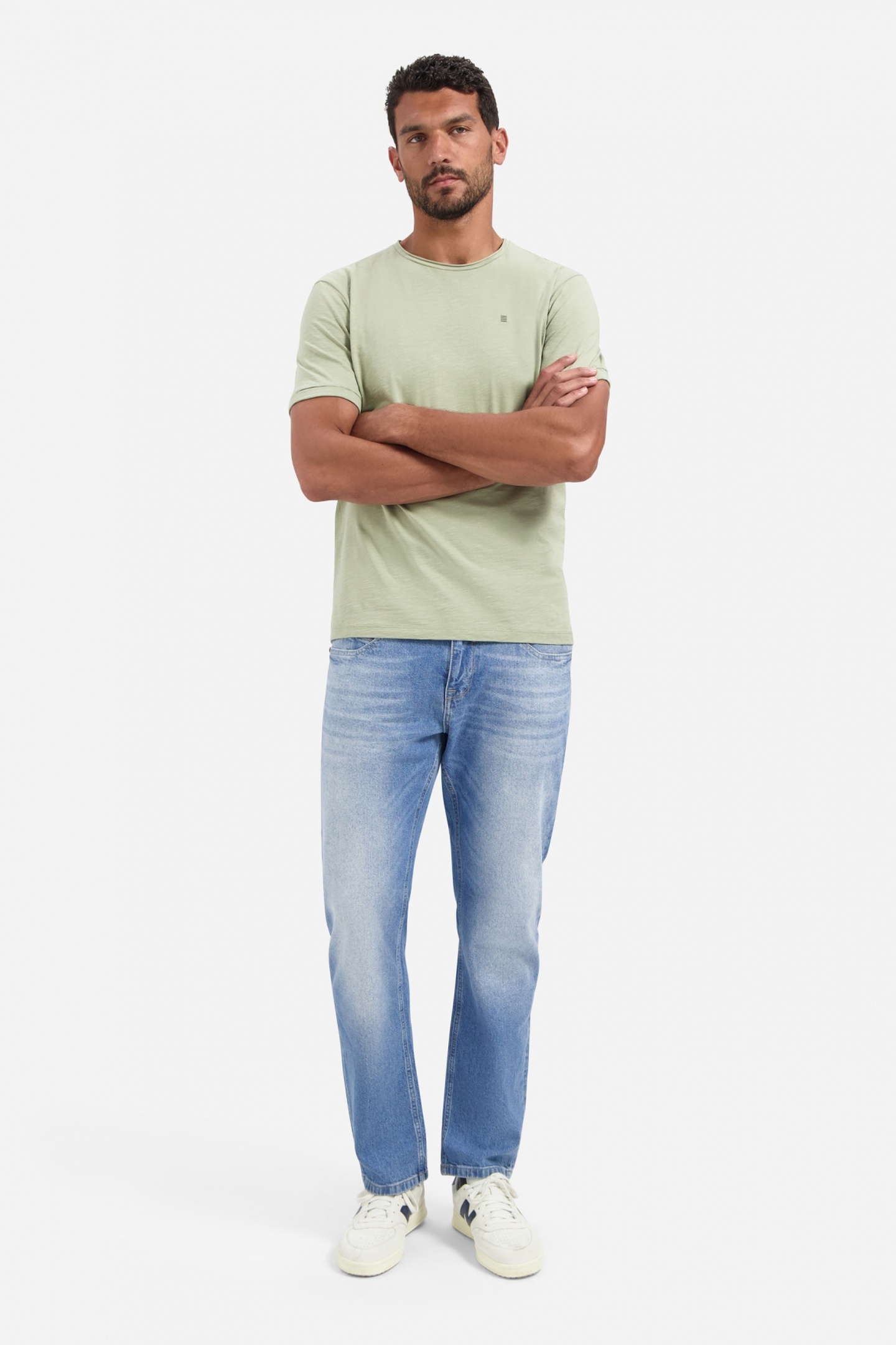 No Excess T-shirt Crewneck Slub Light Moss Maat: S | Basic T-Shirts Outlet | Heren | Groen