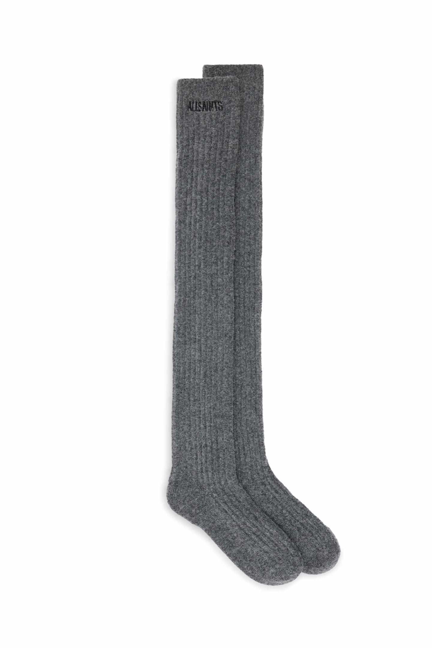 AllSaints Bea Over Knee Socks Carter Grey Maat: M/L | Slipjes Outlet | Dames | Grijs