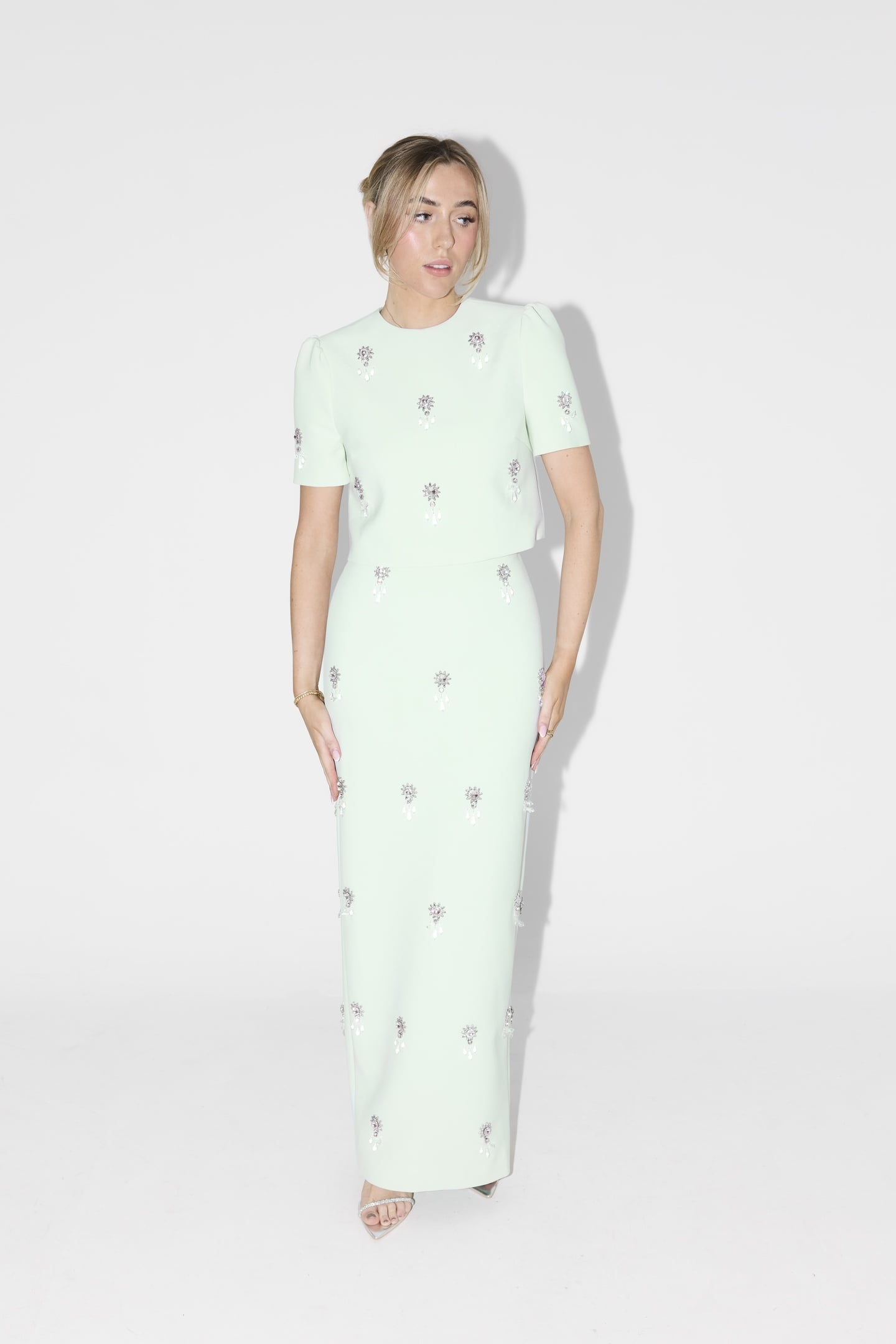 Odd Muse Crystal Maxi Skirt Mint Maat: XXS | Maxi Rokken Outlet | Dames | Groen