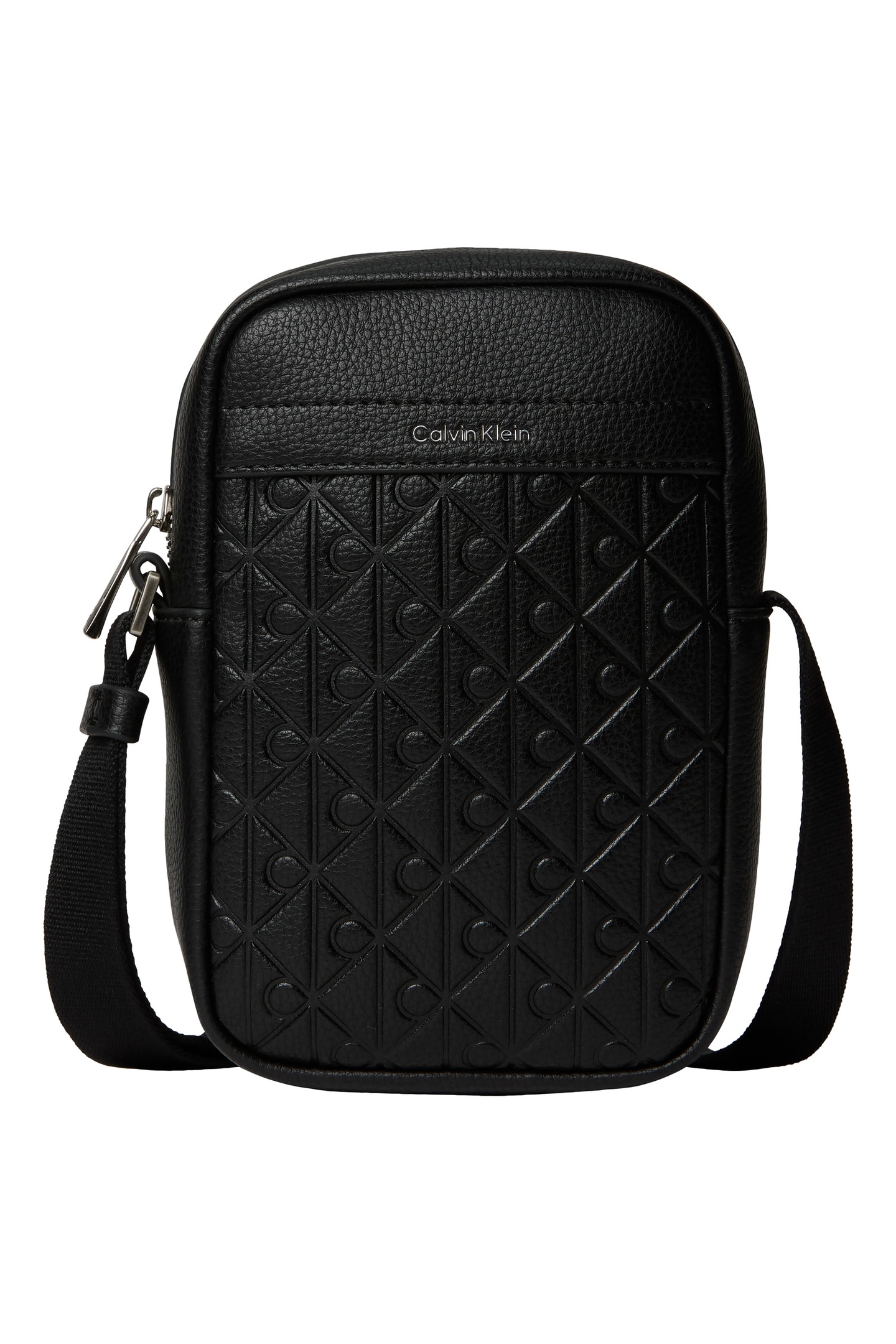 Calvin Klein Emblem Emboss Sling Bag Black Maat: OS | Messengertassen Outlet | Heren | Zwart