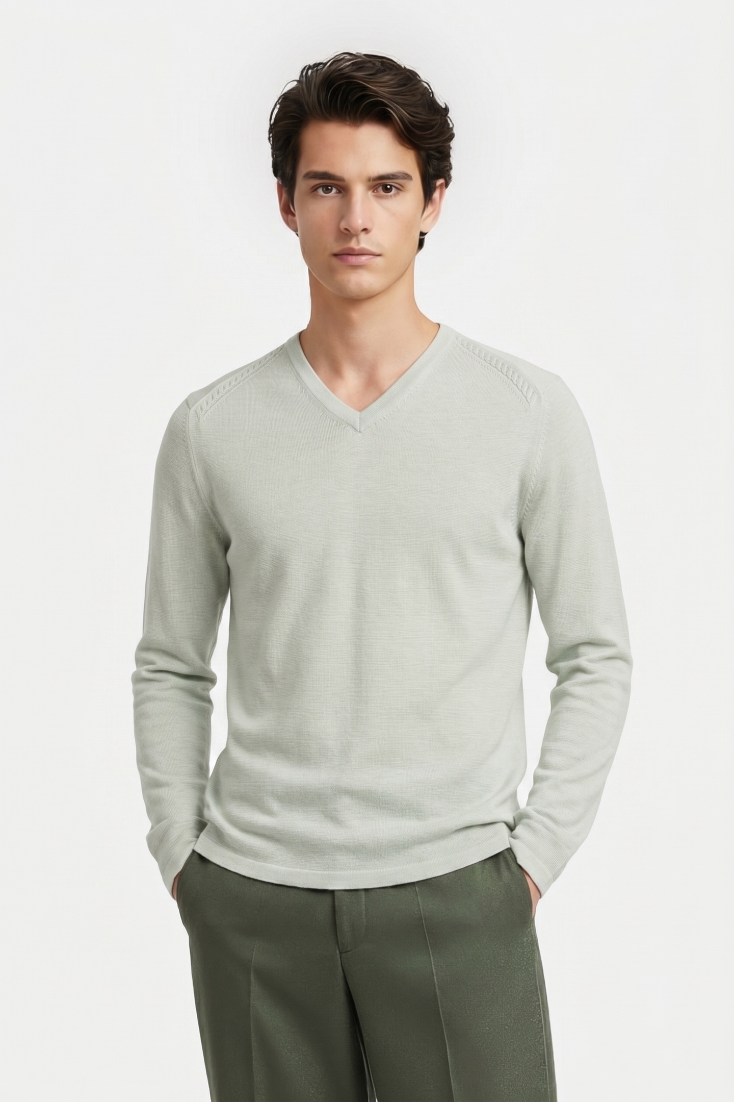 Brooks Brothers V-neck Organic Cotton Teal Maat: XXXL | Sweaters Outlet | Heren