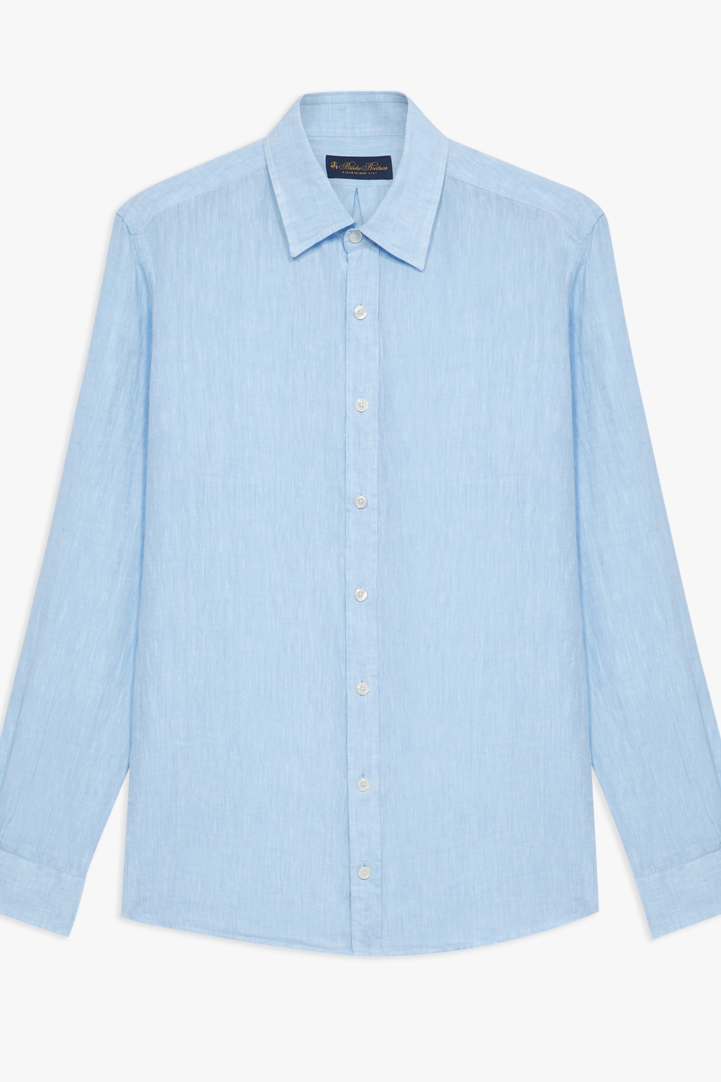 Brooks Brothers Classic Collar Shirt Linen Light Blue Maat: XL | Zakelijke Overhemden Outlet | Heren | Blauw