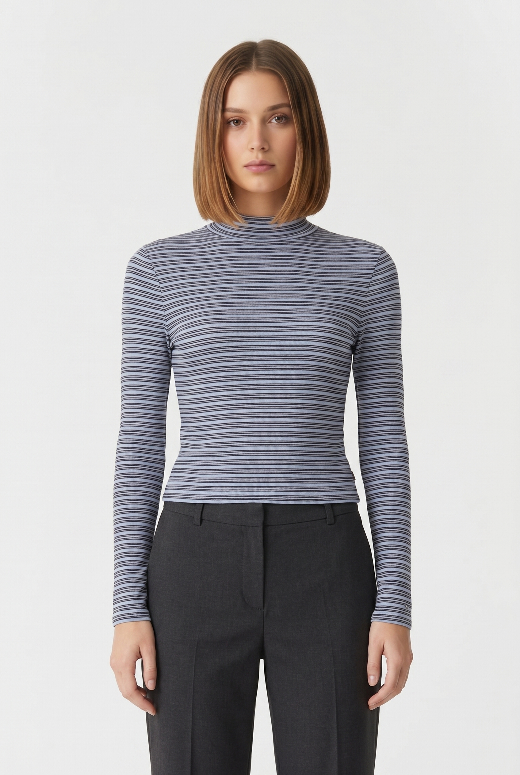 Levi's Lseeffortless Ls Tee Logo Knit Turtleneck Maat: XS | Longsleeves Outlet | Dames | Blauw