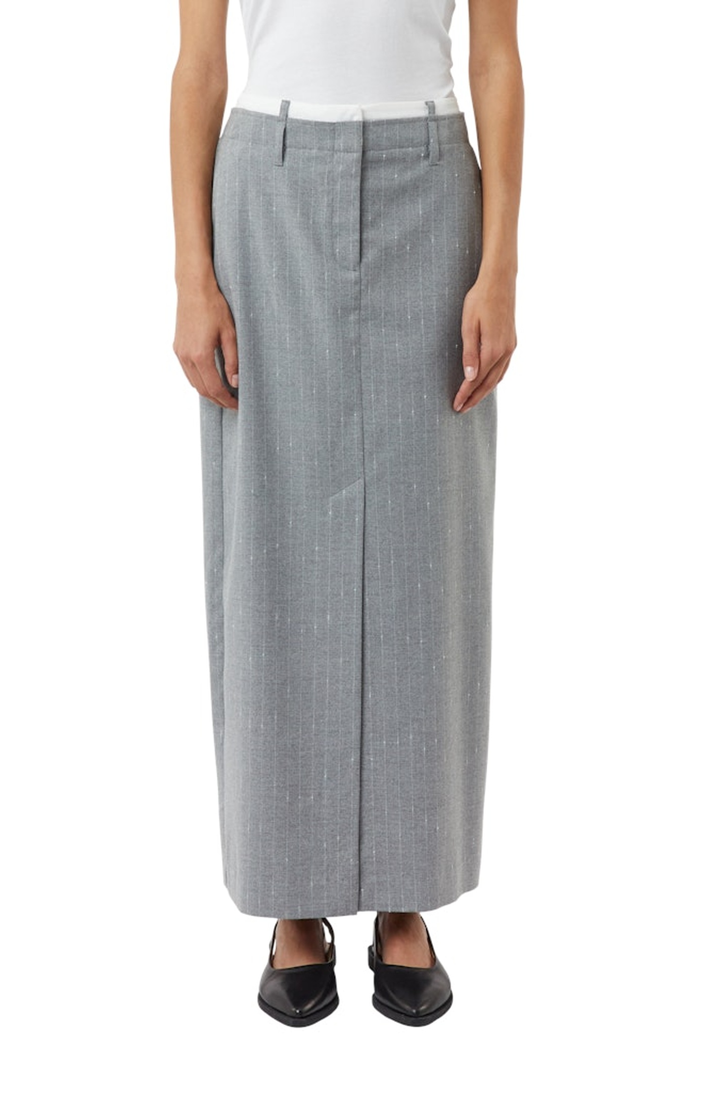 Comma Skirts Grey/black Maat: 46 | Midi Rokken Outlet | Dames | Grijs