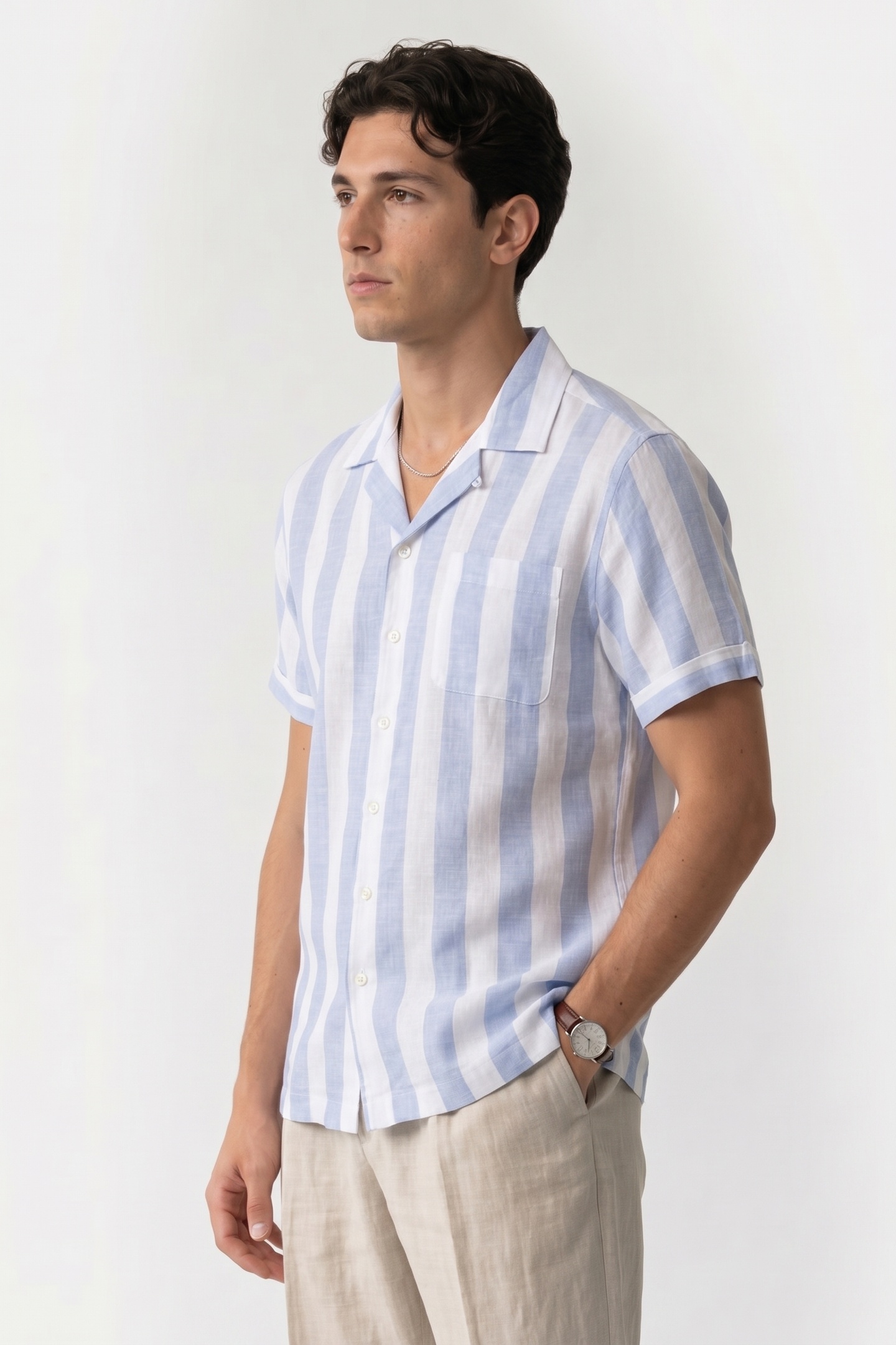 Brooks Brothers Casual Linen Shirt Blue Maat: XL | Casual Overhemden Outlet | Heren | Blauw