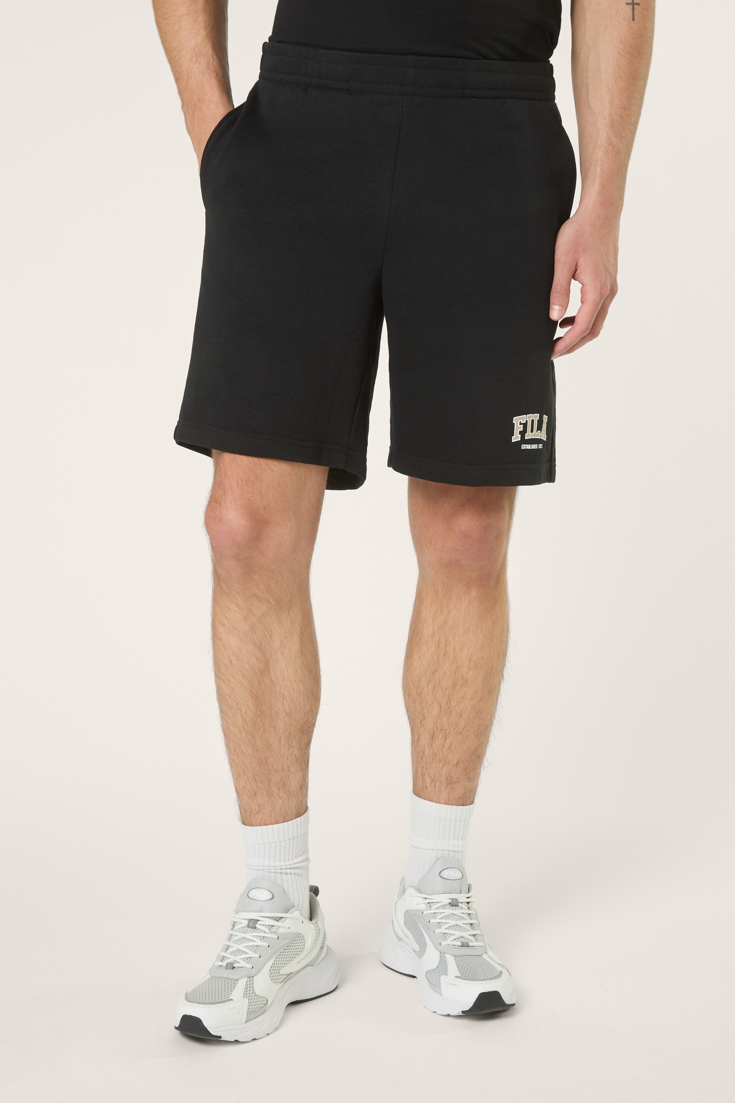 FILA Rifredi Regular Graphic Sweat Shorts Black Maat: XS | Korte Broeken Outlet | Heren | Zwart